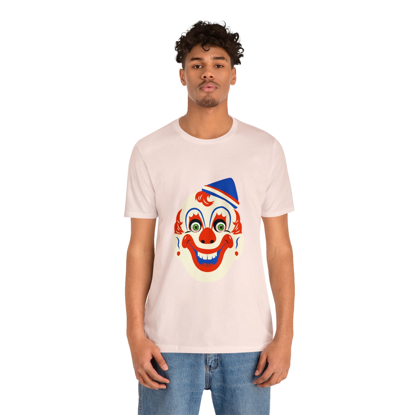 Halloween creepy clown mask Unisex Jersey Short Sleeve Tee