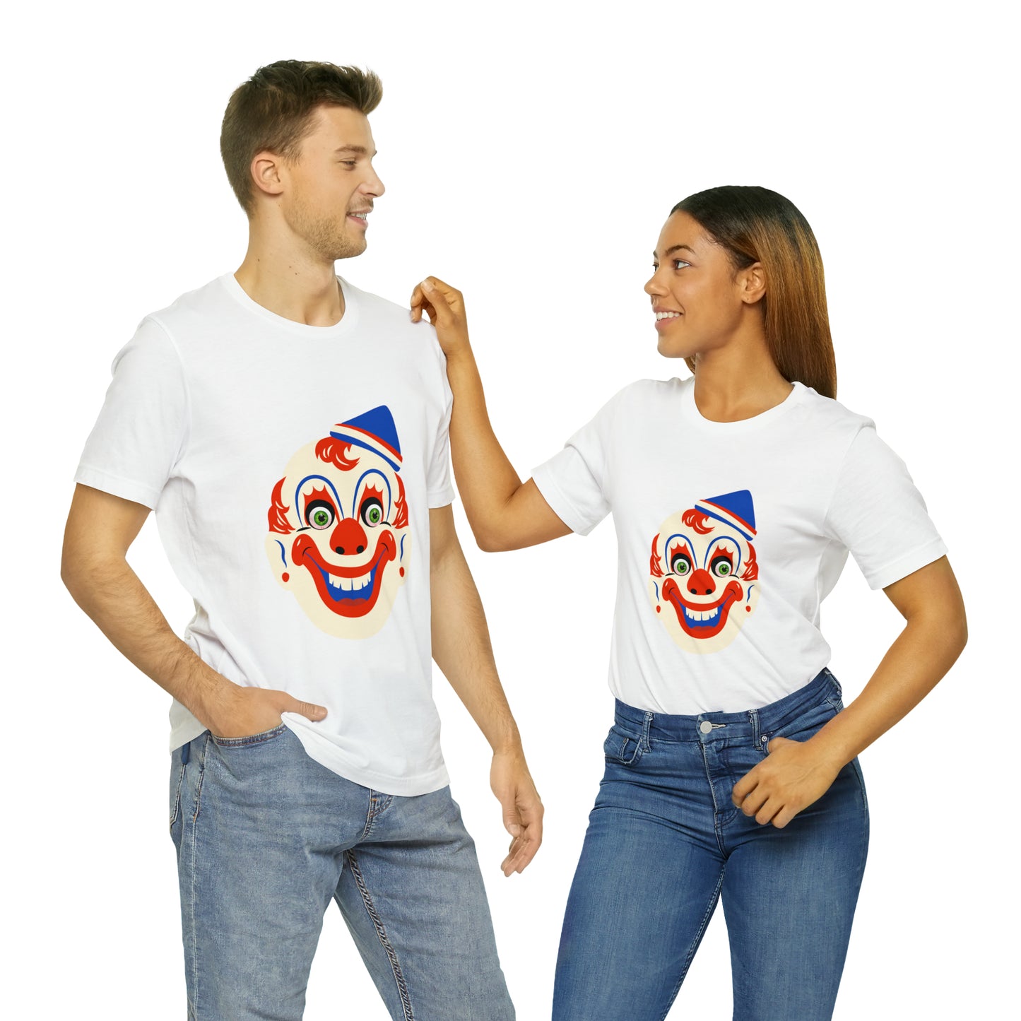 Halloween creepy clown mask Unisex Jersey Short Sleeve Tee