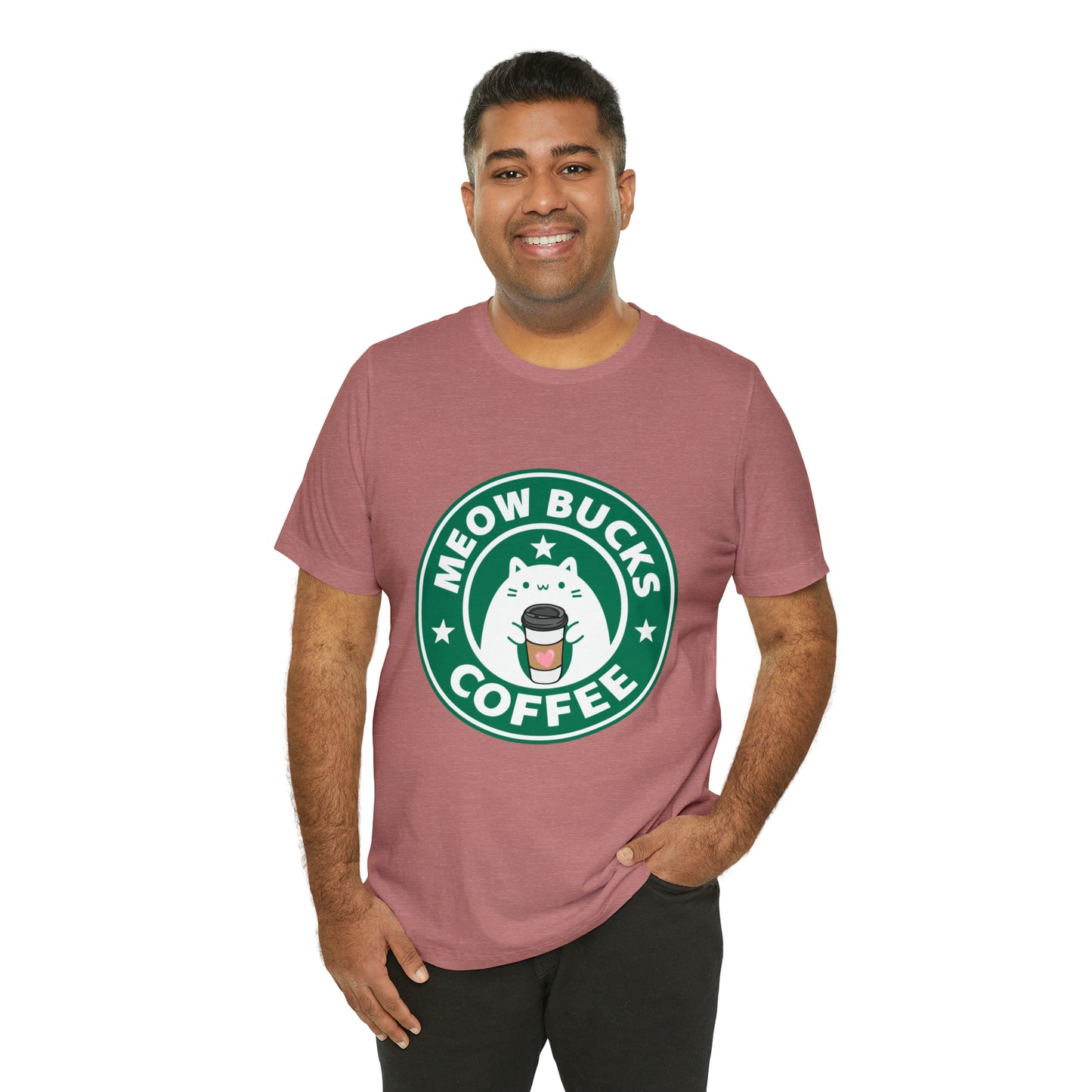 MeowBucks Coffee Unisex Jersey Short Sleeve Tee