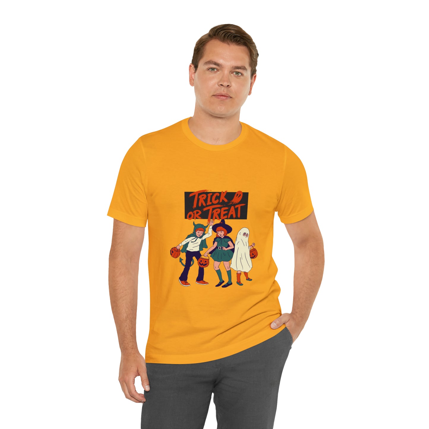 Halloween Trick or Treat Unisex Jersey Short Sleeve Tee