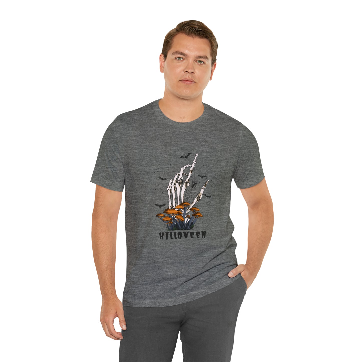 Halloween hand mushrooms Unisex Jersey Short Sleeve Tee