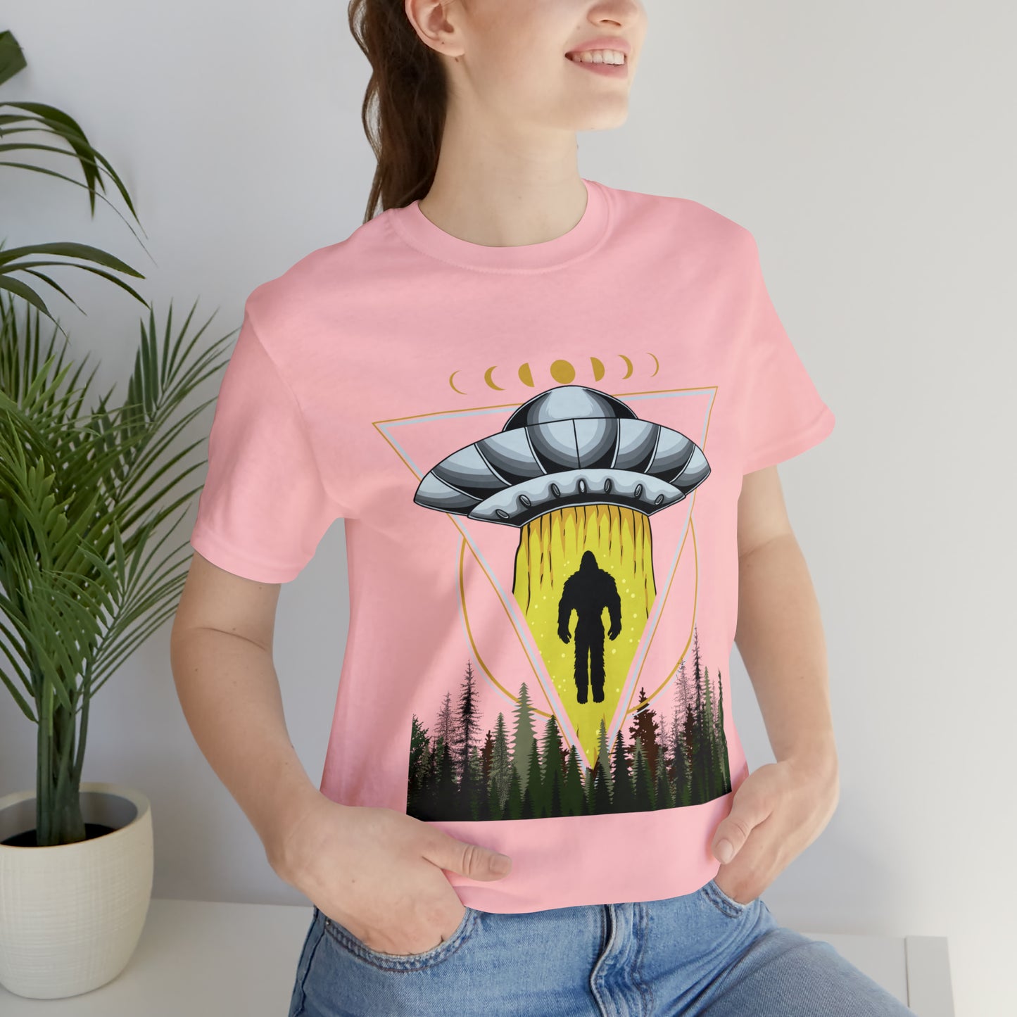 Bigfoot UFO Abduction Unisex Jersey Short Sleeve Tee