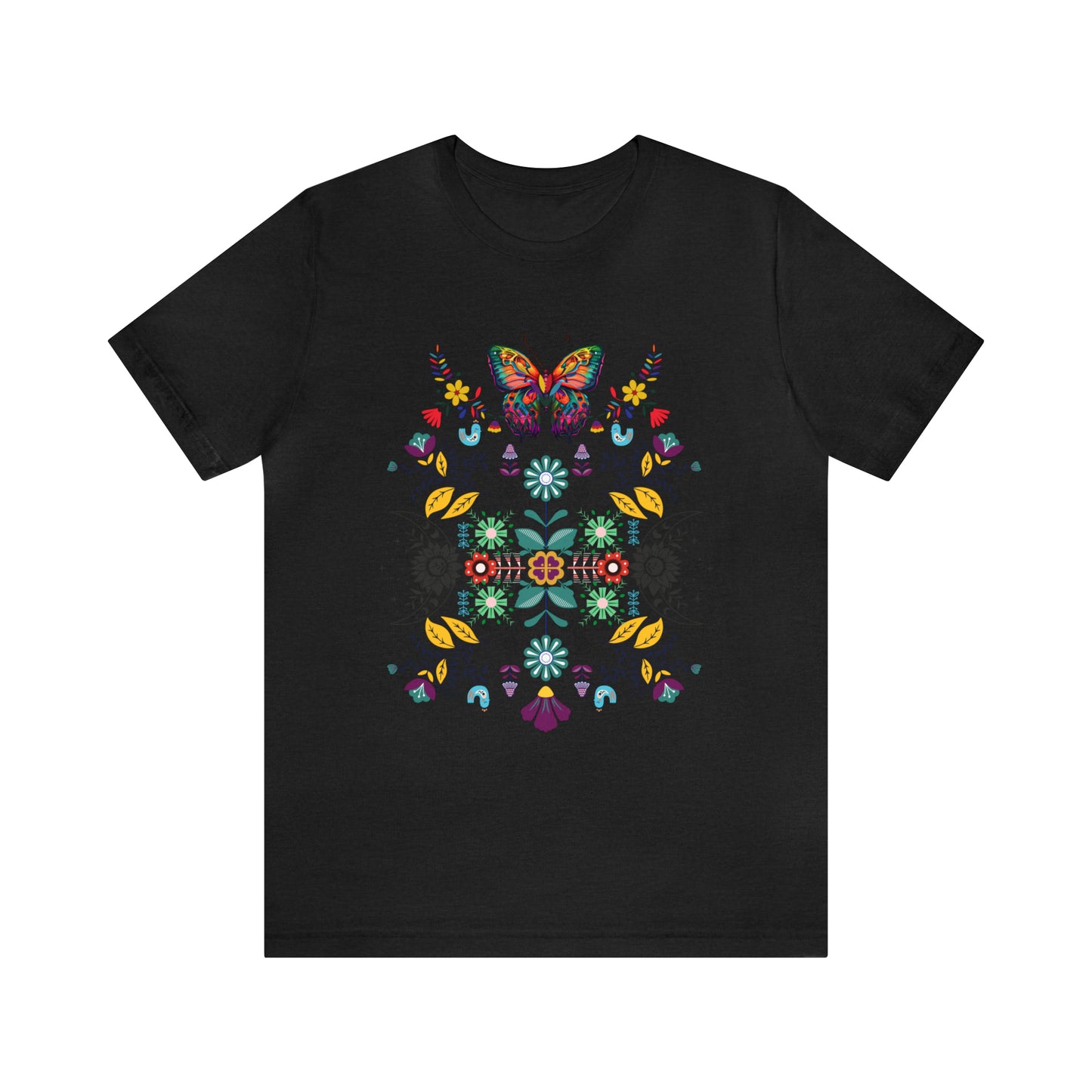 Celestial Folk art butterfly Unisex Jersey Short Sleeve Tee