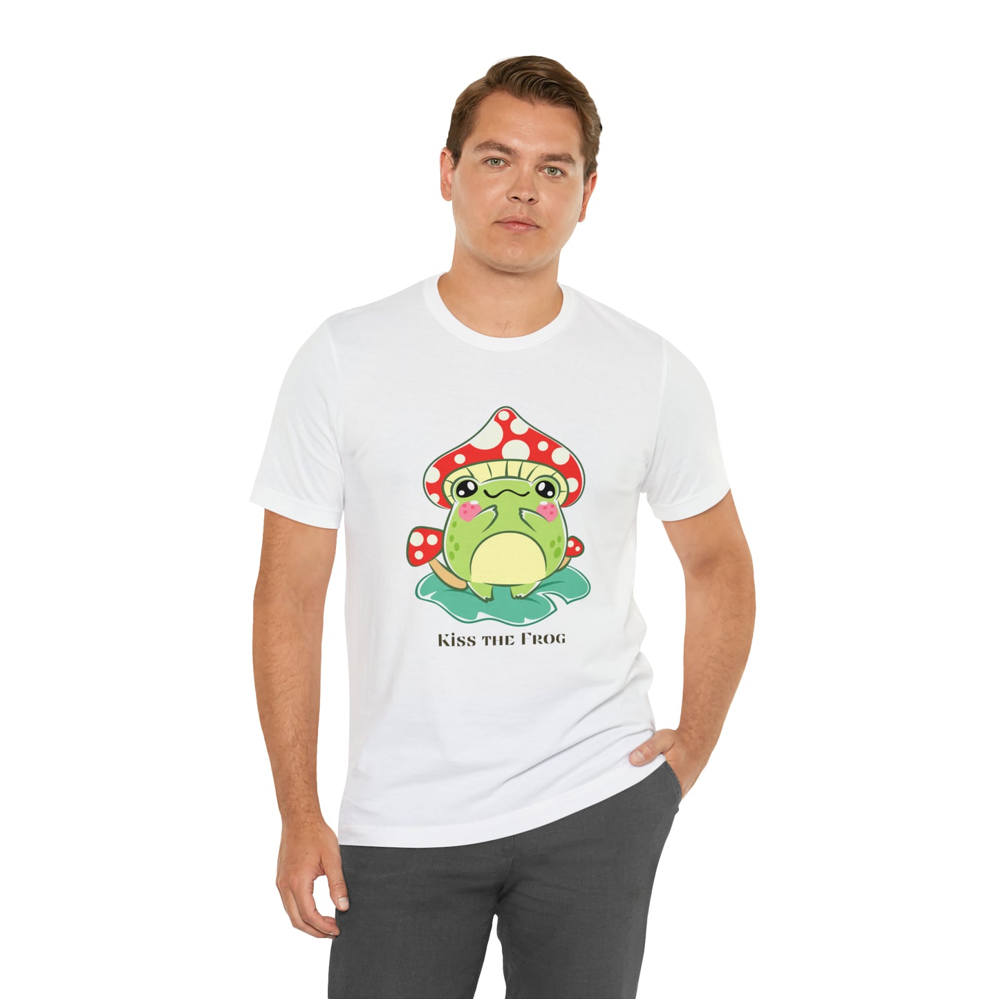 Kiss the frog kawaii cute Unisex Jersey Short Sleeve Tee