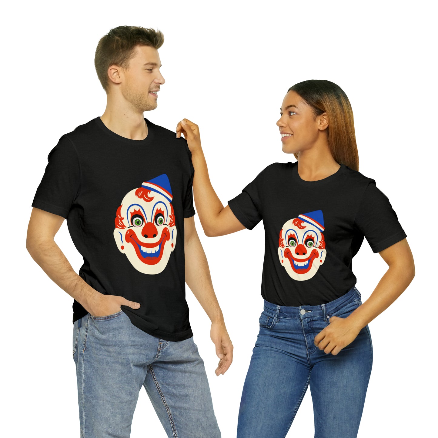 Halloween creepy clown mask Unisex Jersey Short Sleeve Tee