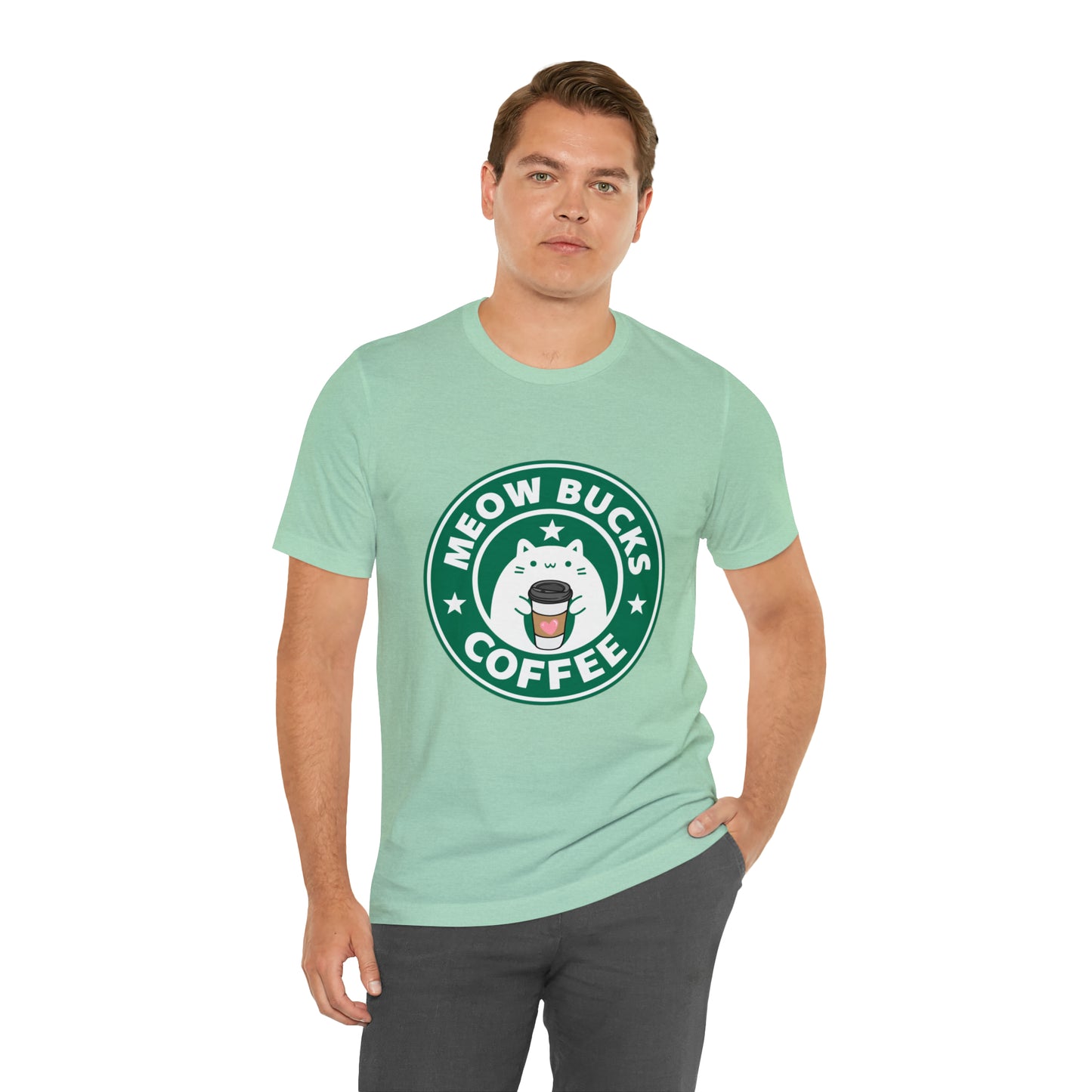 MeowBucks Coffee Unisex Jersey Short Sleeve Tee