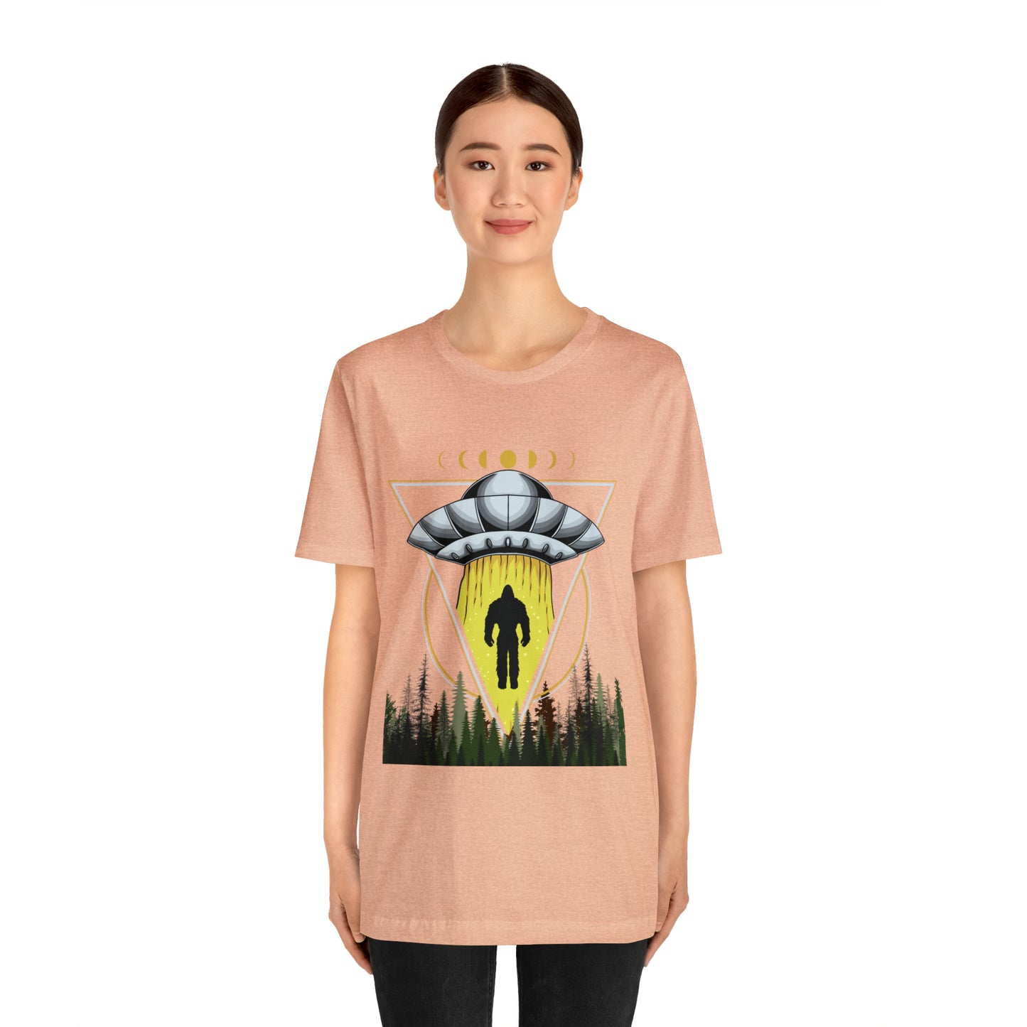 Bigfoot UFO Abduction Unisex Jersey Short Sleeve Tee