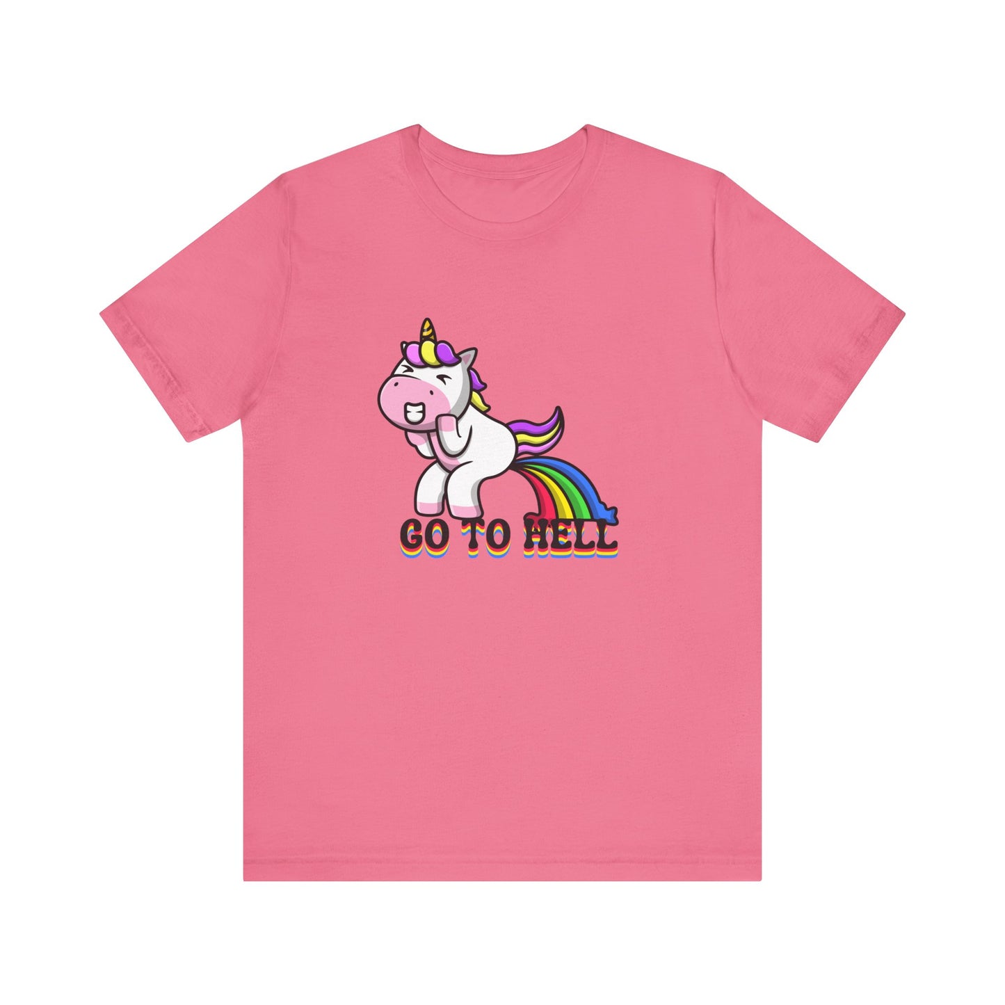 Unicorn Go to Hell funny Unisex Jersey Short Sleeve Tee