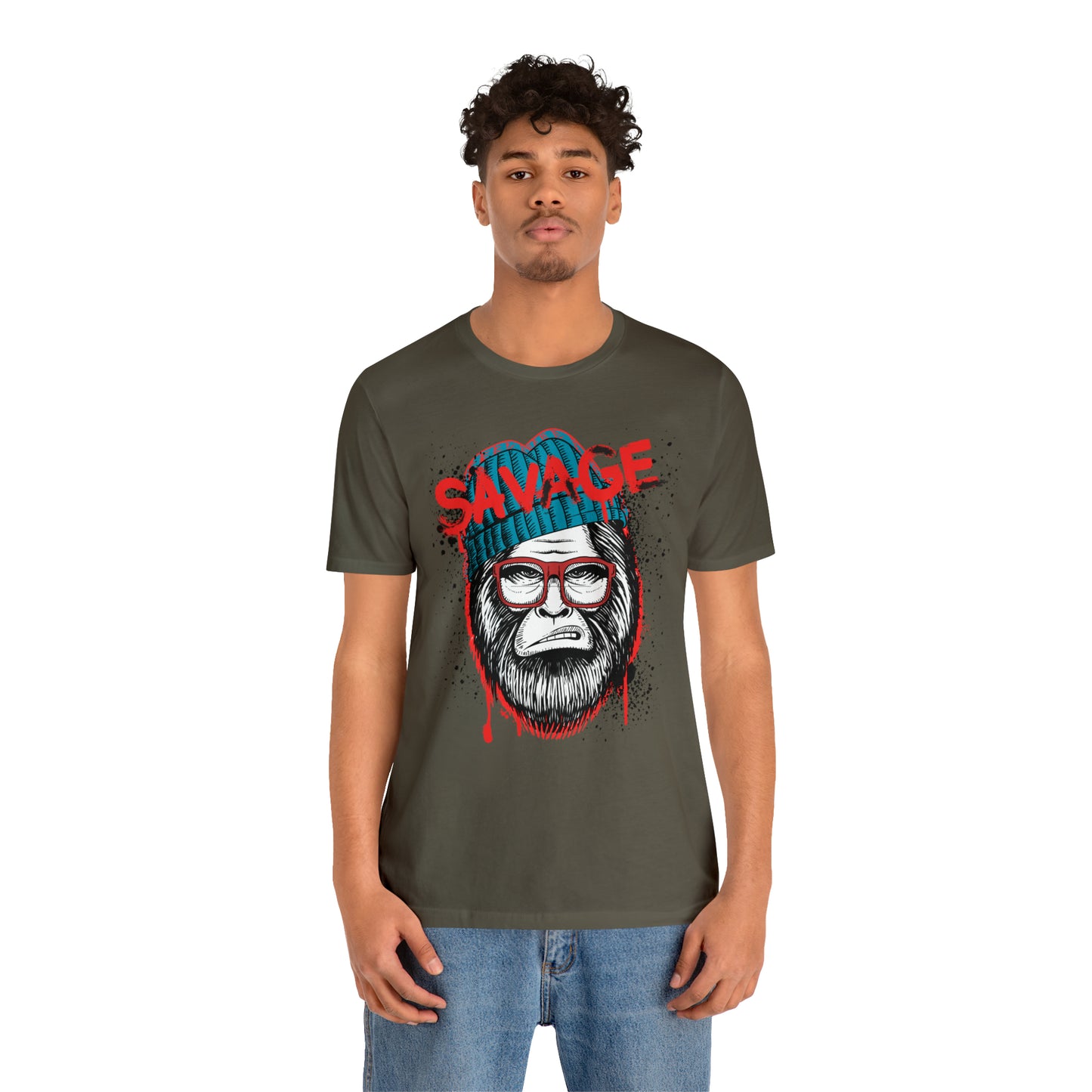 Bigfoot Savage graffiti urban Unisex Jersey Short Sleeve Tee