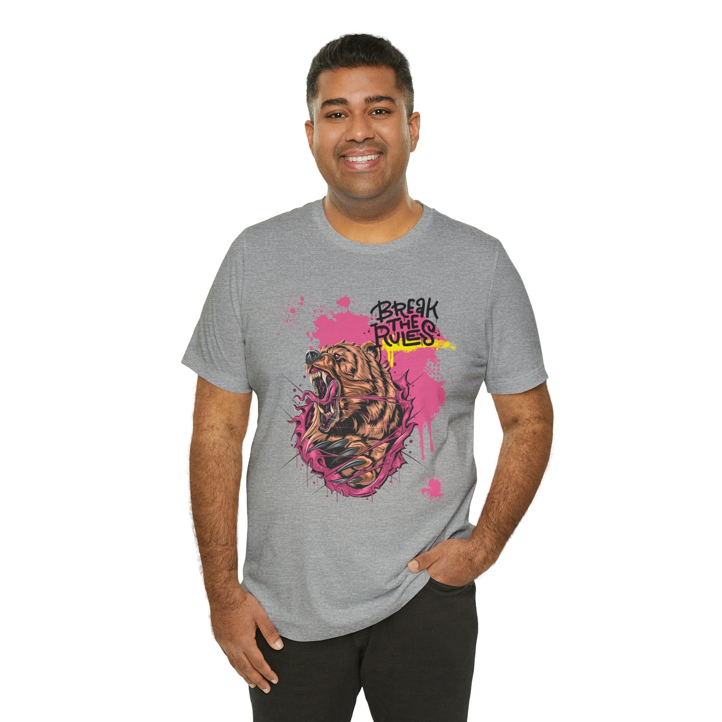 Break the rules Bear Unisex Jersey Short Sleeve Tee