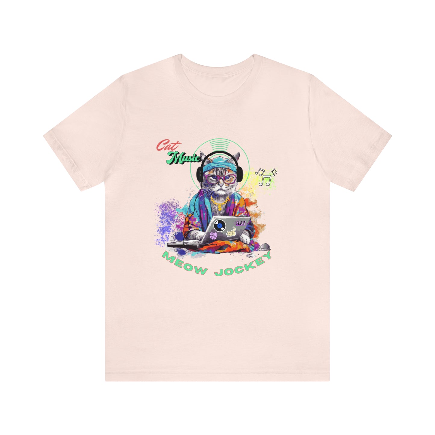 Cat DJ Unisex Jersey Short Sleeve Tee