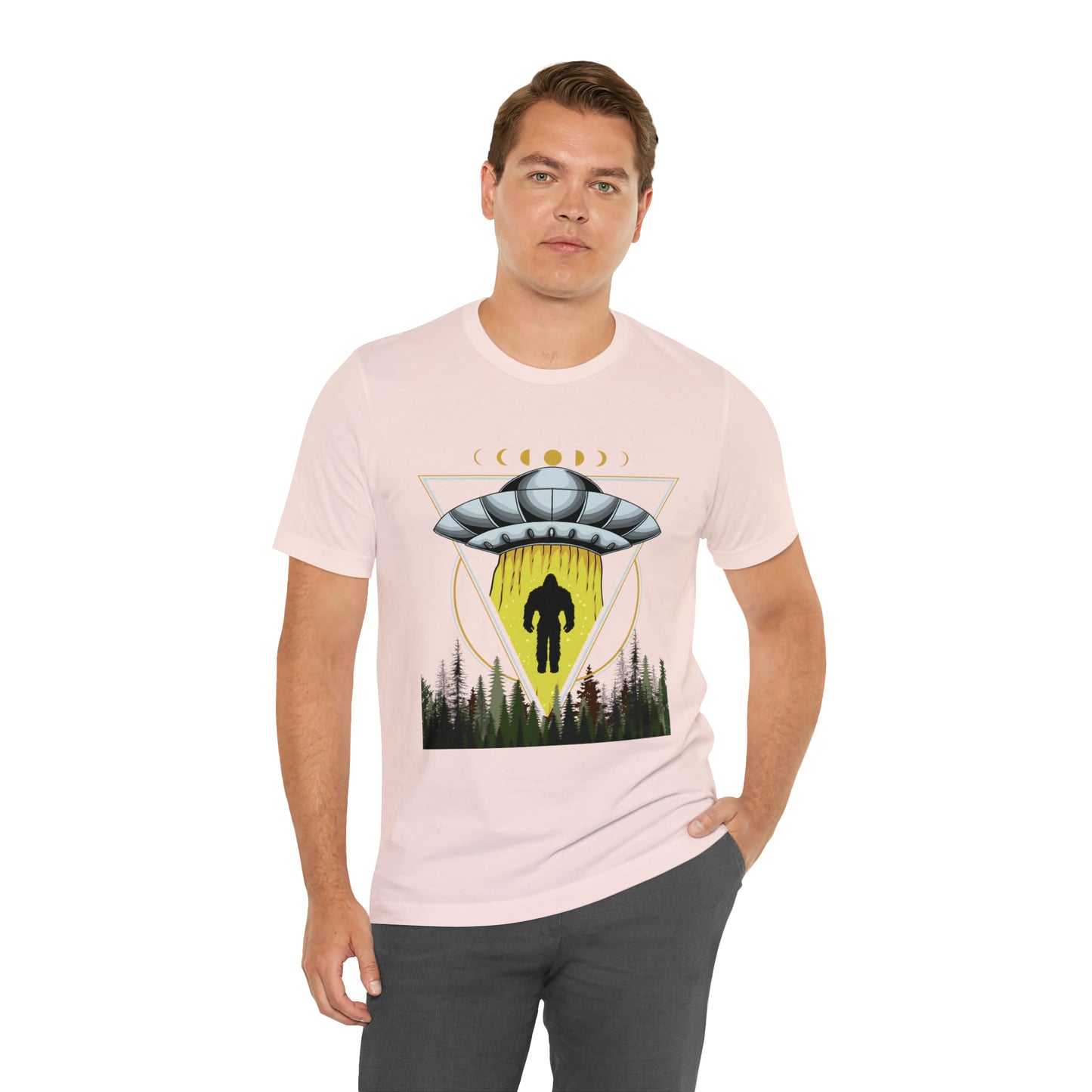 Bigfoot UFO Abduction Unisex Jersey Short Sleeve Tee