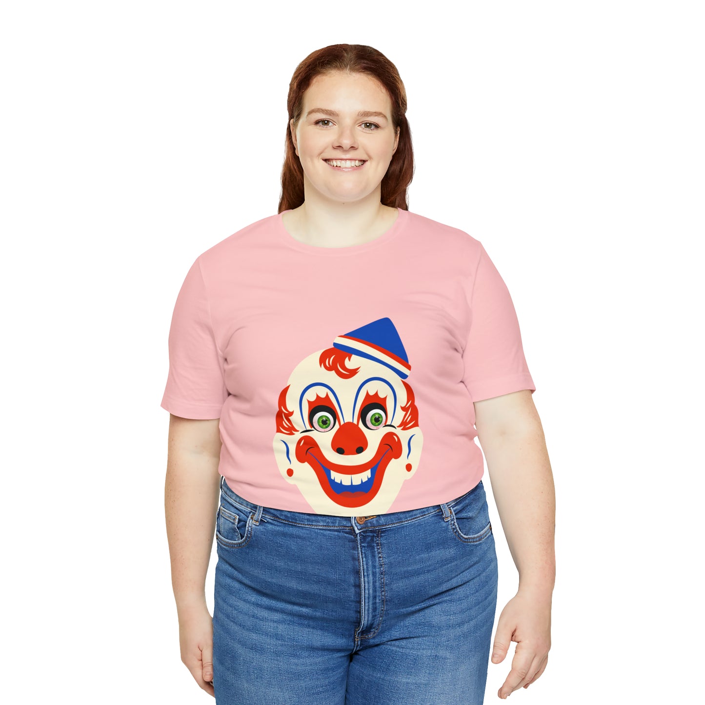 Halloween creepy clown mask Unisex Jersey Short Sleeve Tee