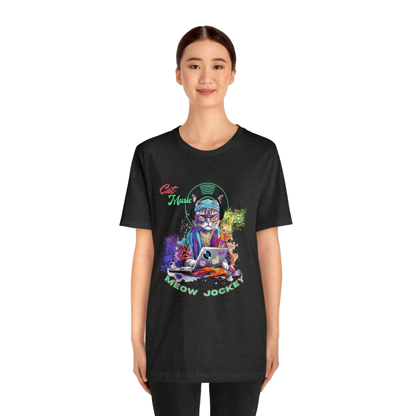 Cat DJ Unisex Jersey Short Sleeve Tee