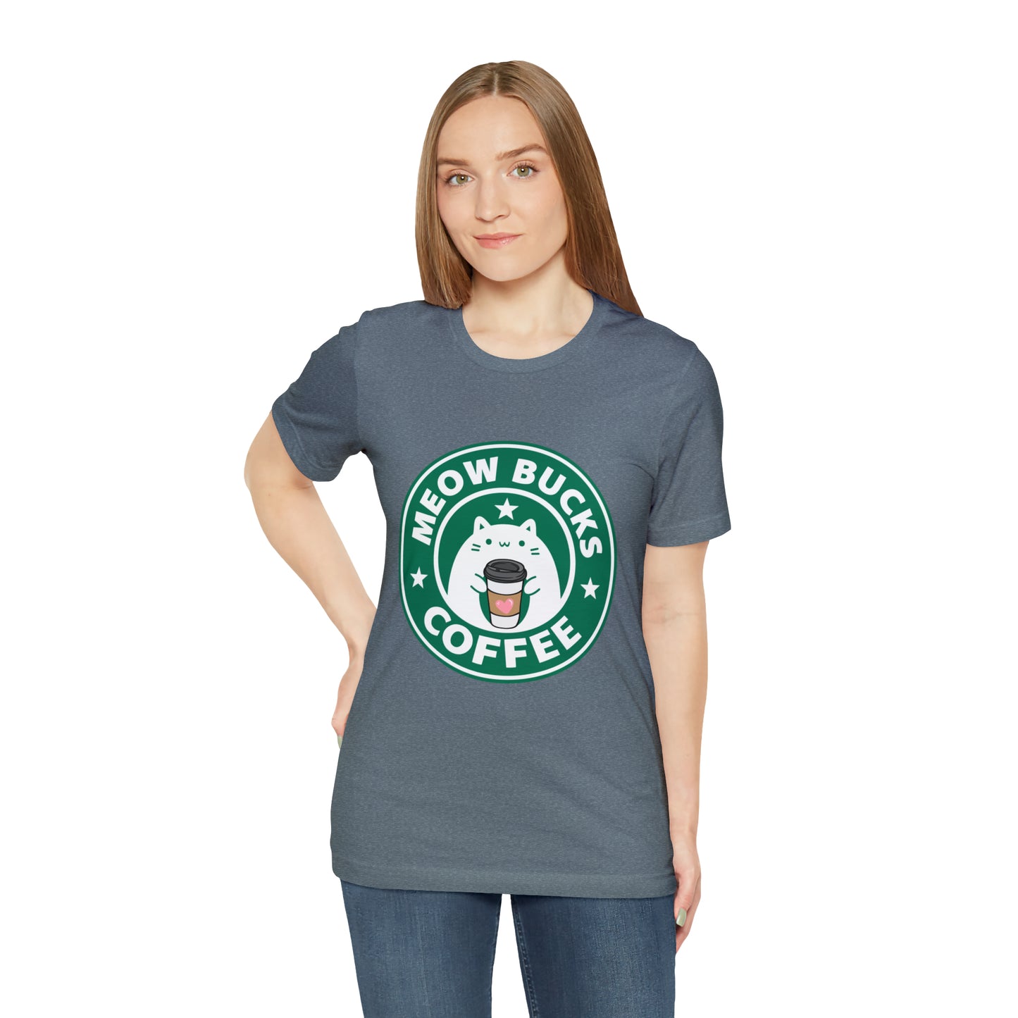 MeowBucks Coffee Unisex Jersey Short Sleeve Tee