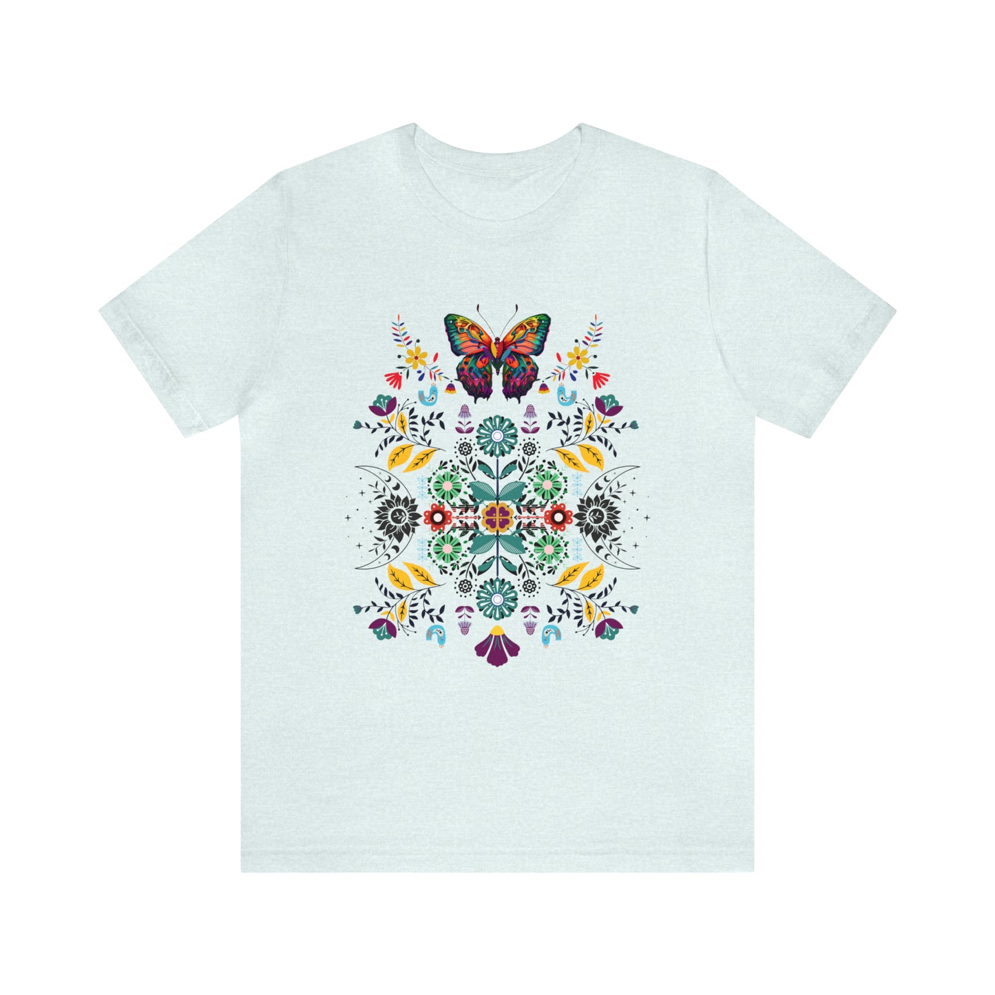 Celestial Folk art butterfly Unisex Jersey Short Sleeve Tee