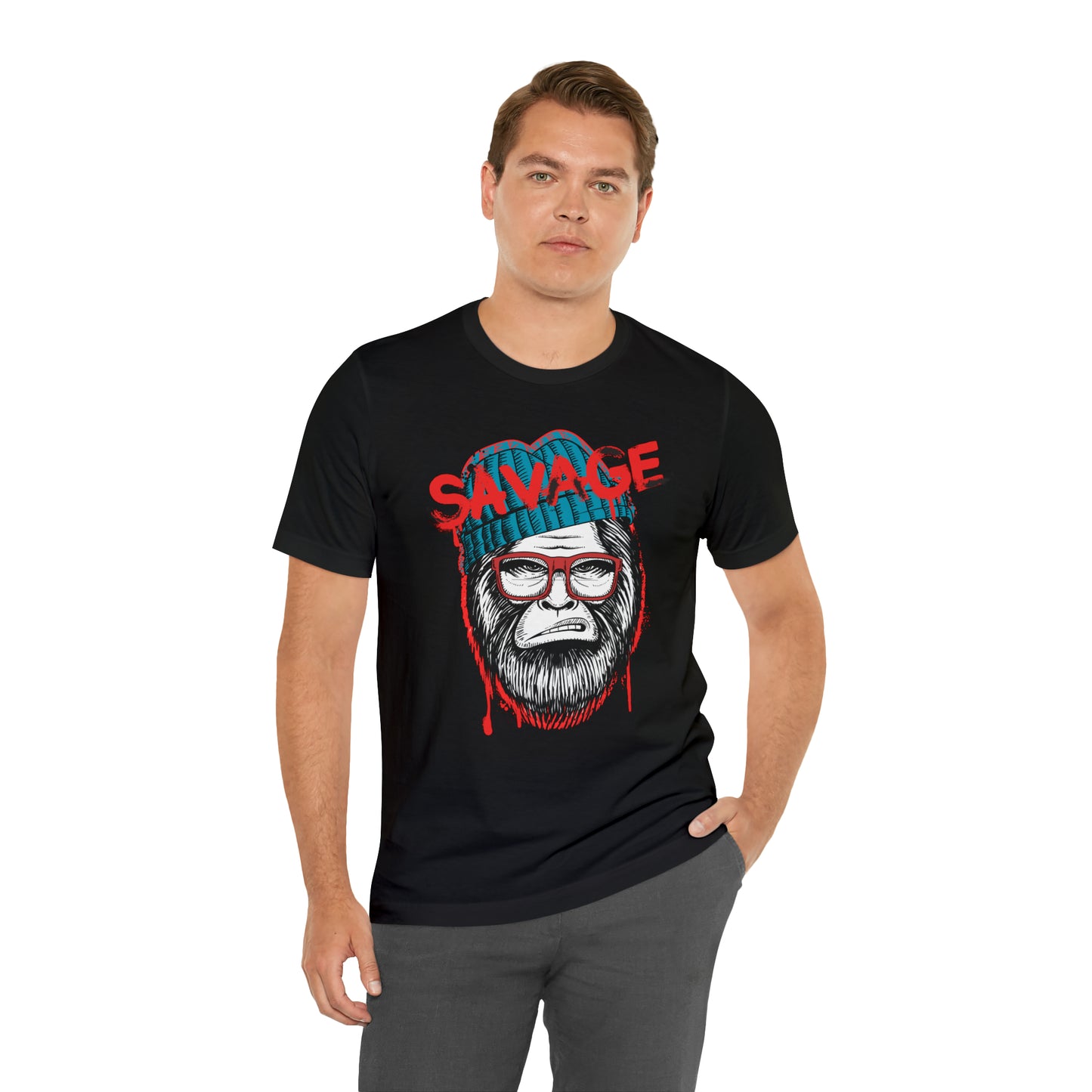 Bigfoot Savage graffiti urban Unisex Jersey Short Sleeve Tee