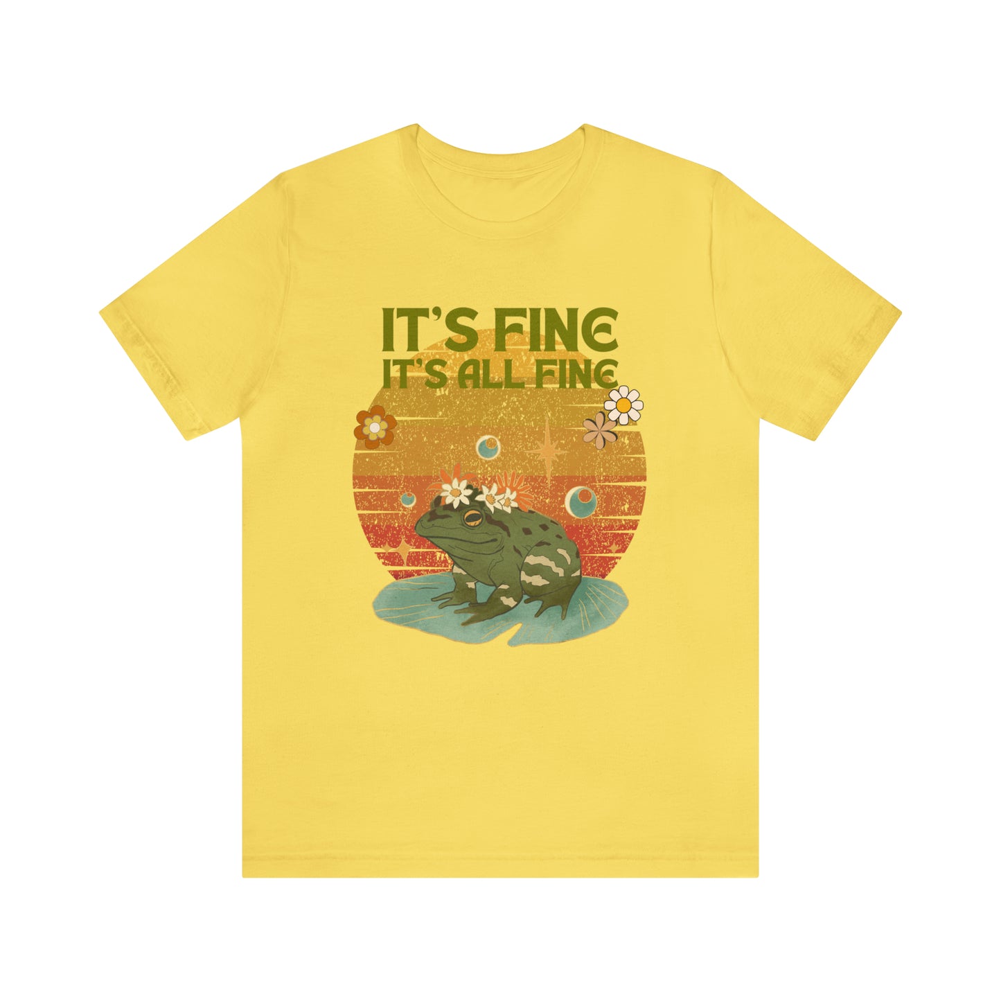 It's fine, it's all fine Cottage Frog Unisex Jersey Short Sleeve Tee