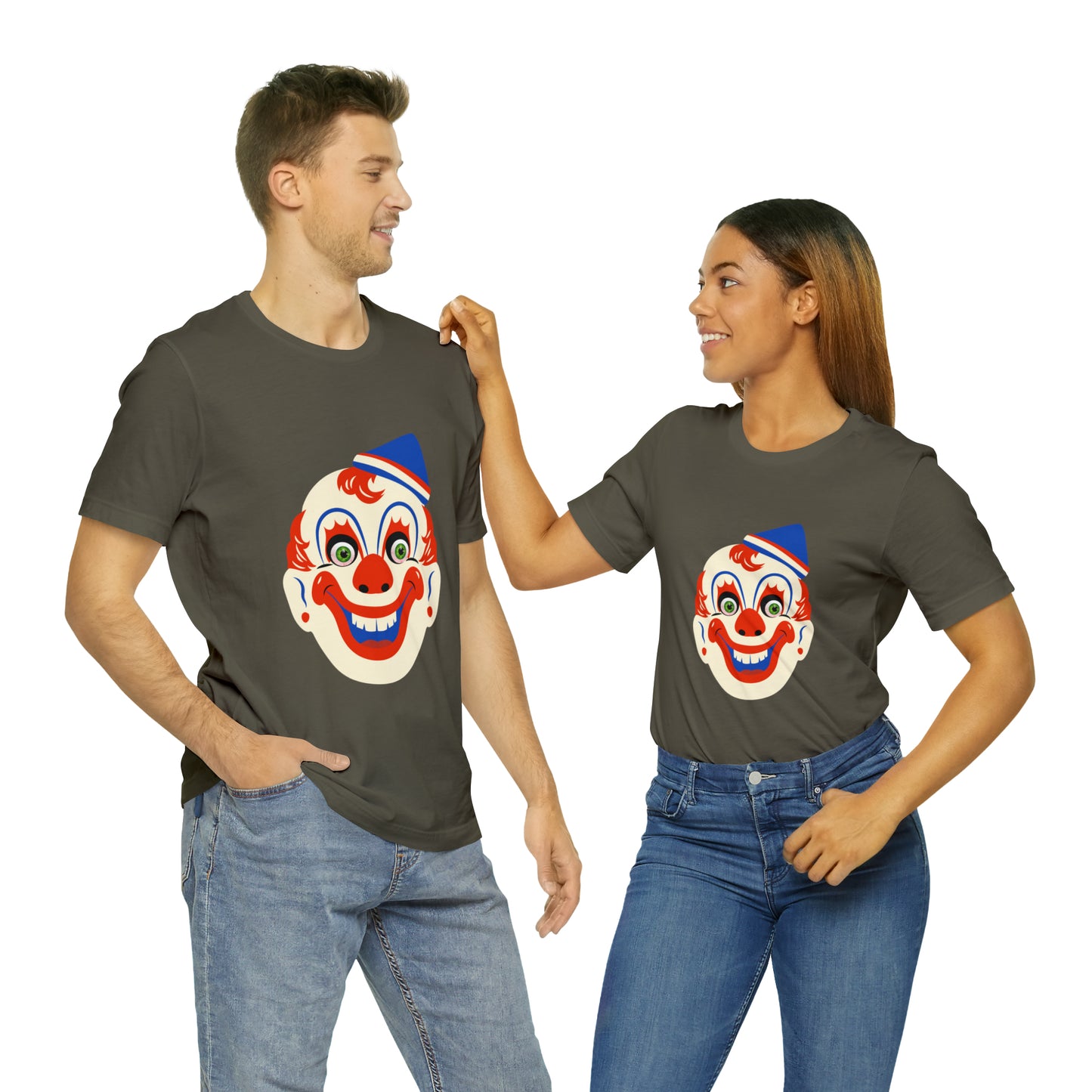 Halloween creepy clown mask Unisex Jersey Short Sleeve Tee