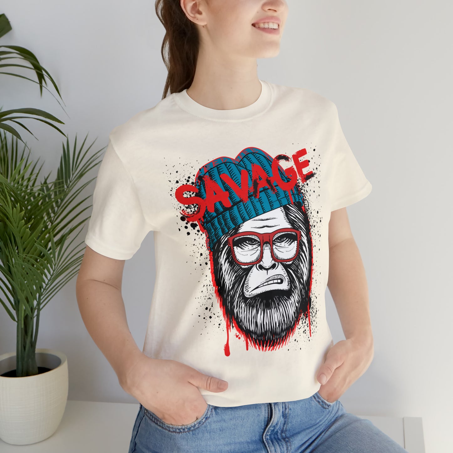 Bigfoot Savage graffiti urban Unisex Jersey Short Sleeve Tee