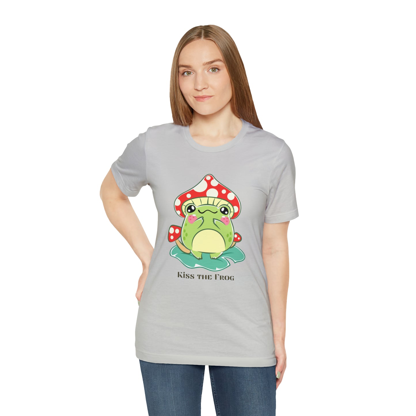 Kiss the frog kawaii cute Unisex Jersey Short Sleeve Tee