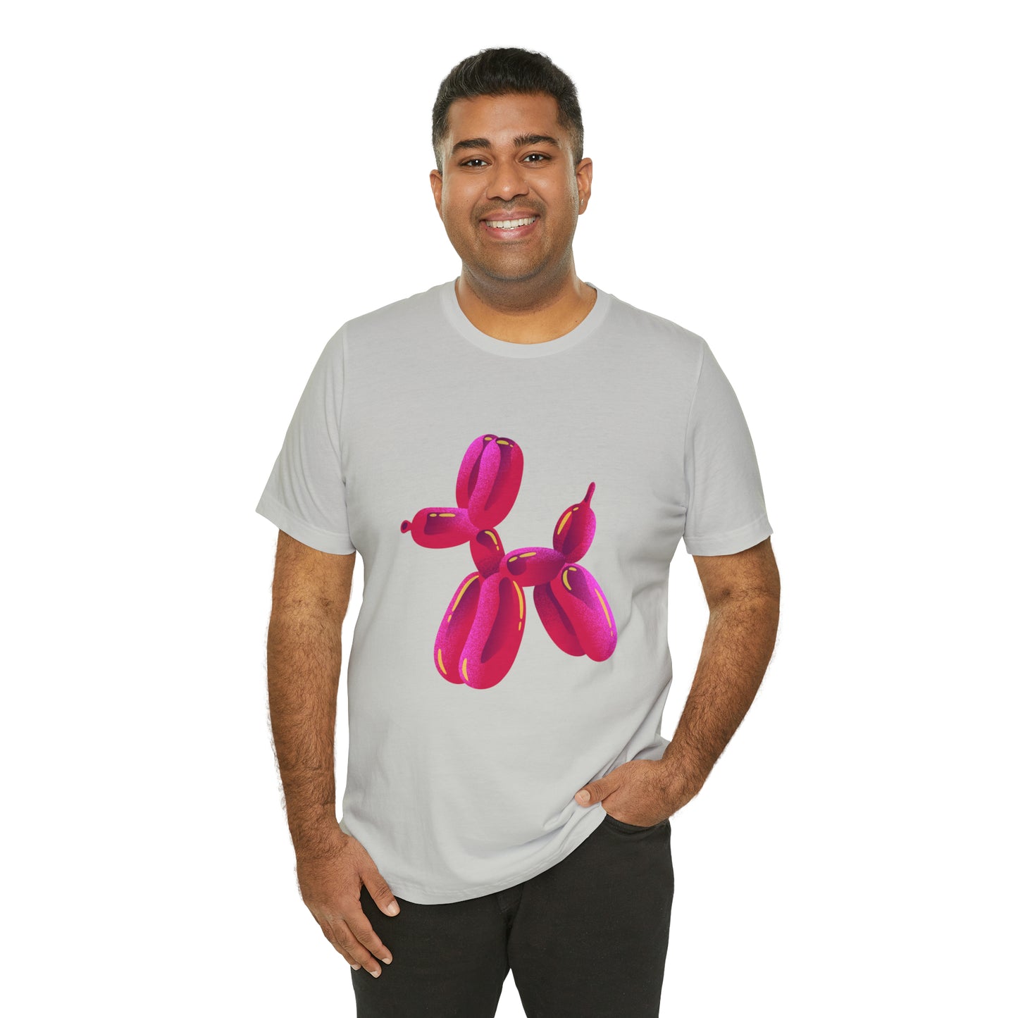 Dog balloon pink Unisex Jersey Short Sleeve Tee