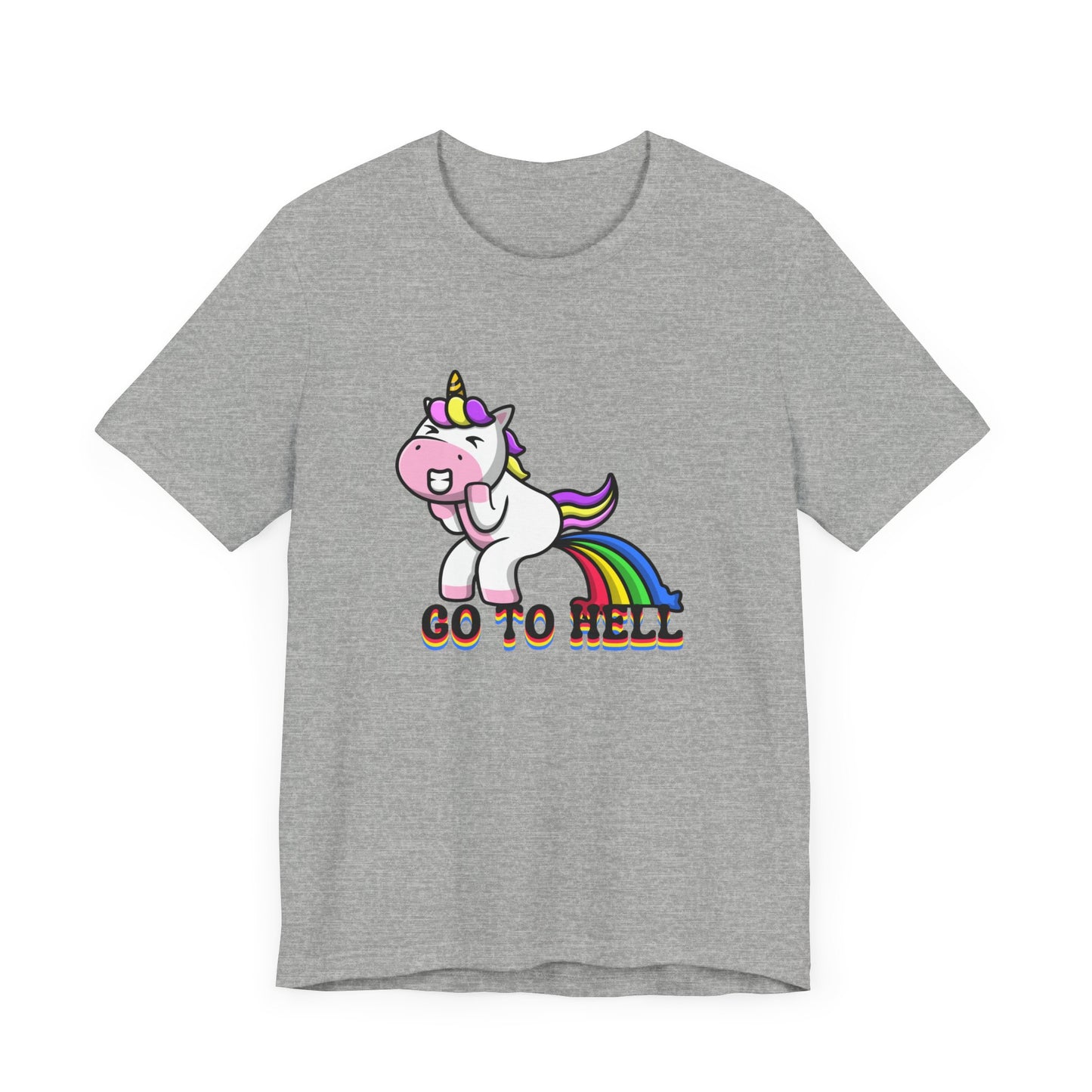 Unicorn Go to Hell funny Unisex Jersey Short Sleeve Tee