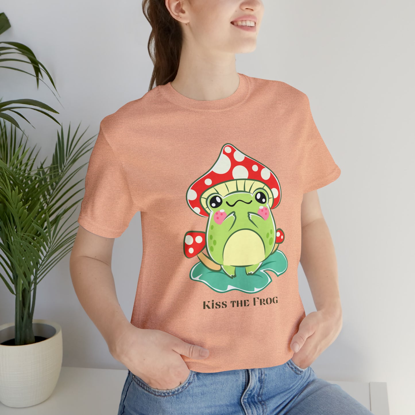 Kiss the frog kawaii cute Unisex Jersey Short Sleeve Tee