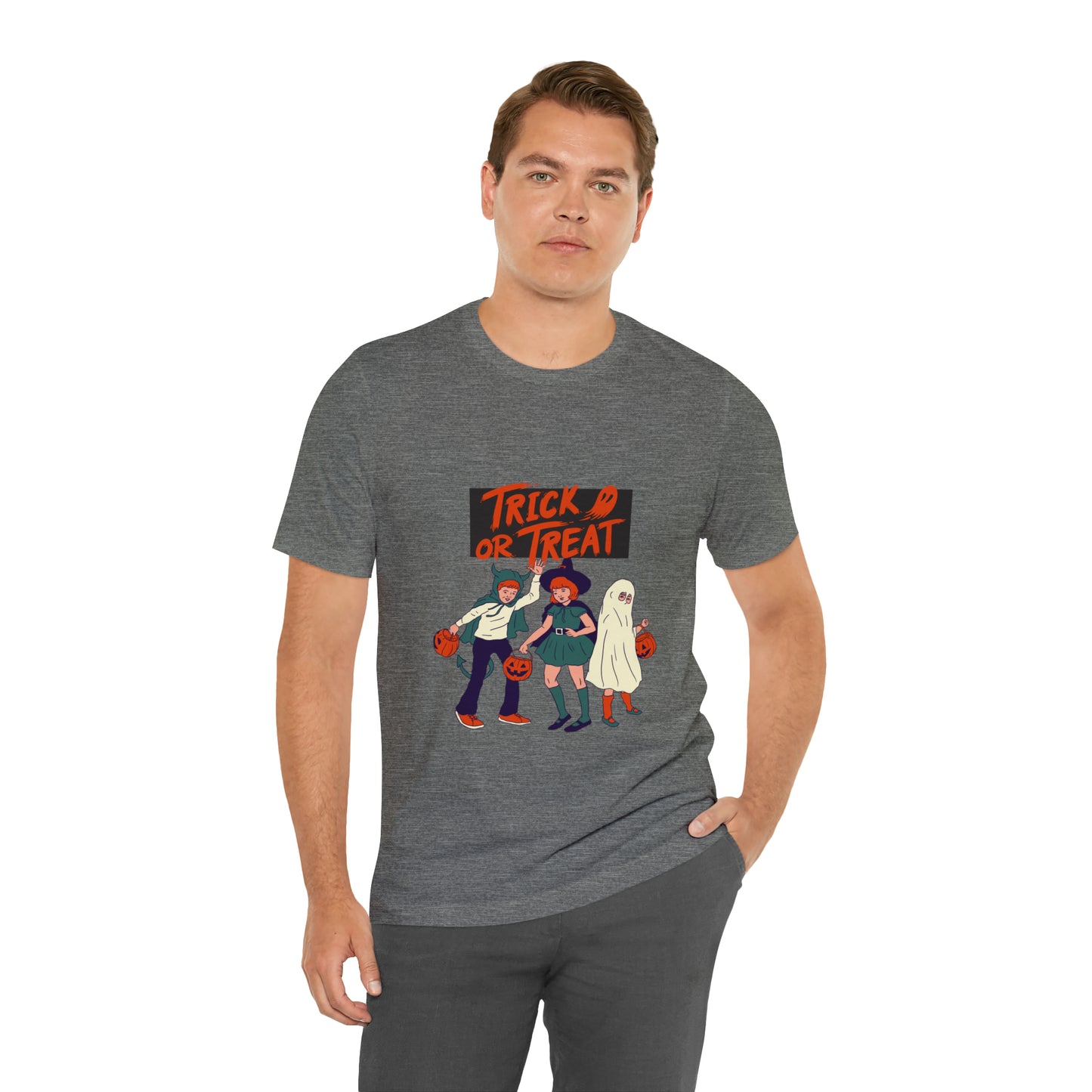 Halloween Trick or Treat Unisex Jersey Short Sleeve Tee