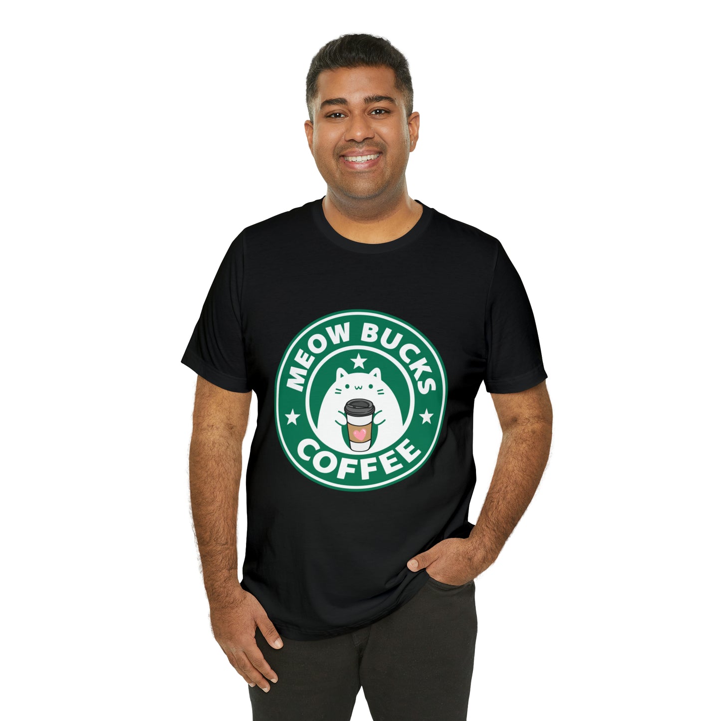 MeowBucks Coffee Unisex Jersey Short Sleeve Tee