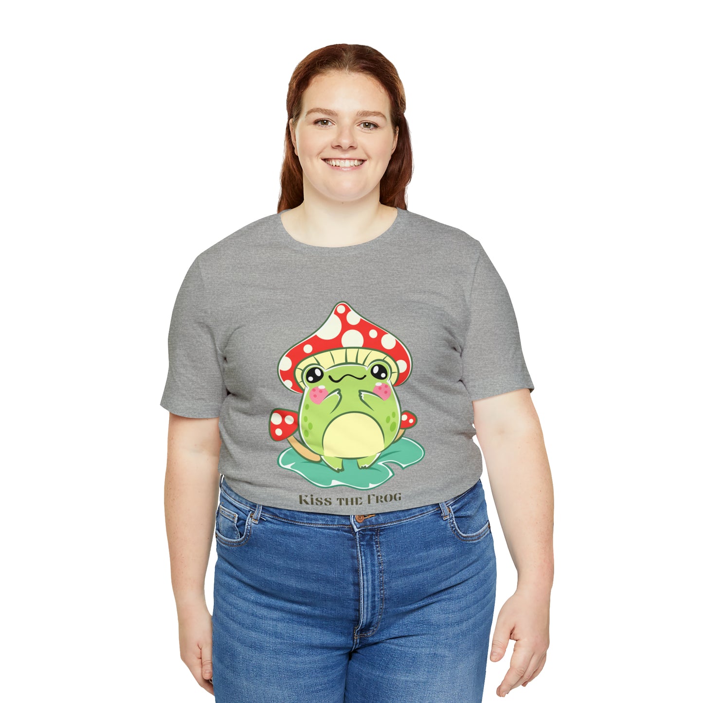 Kiss the frog kawaii cute Unisex Jersey Short Sleeve Tee