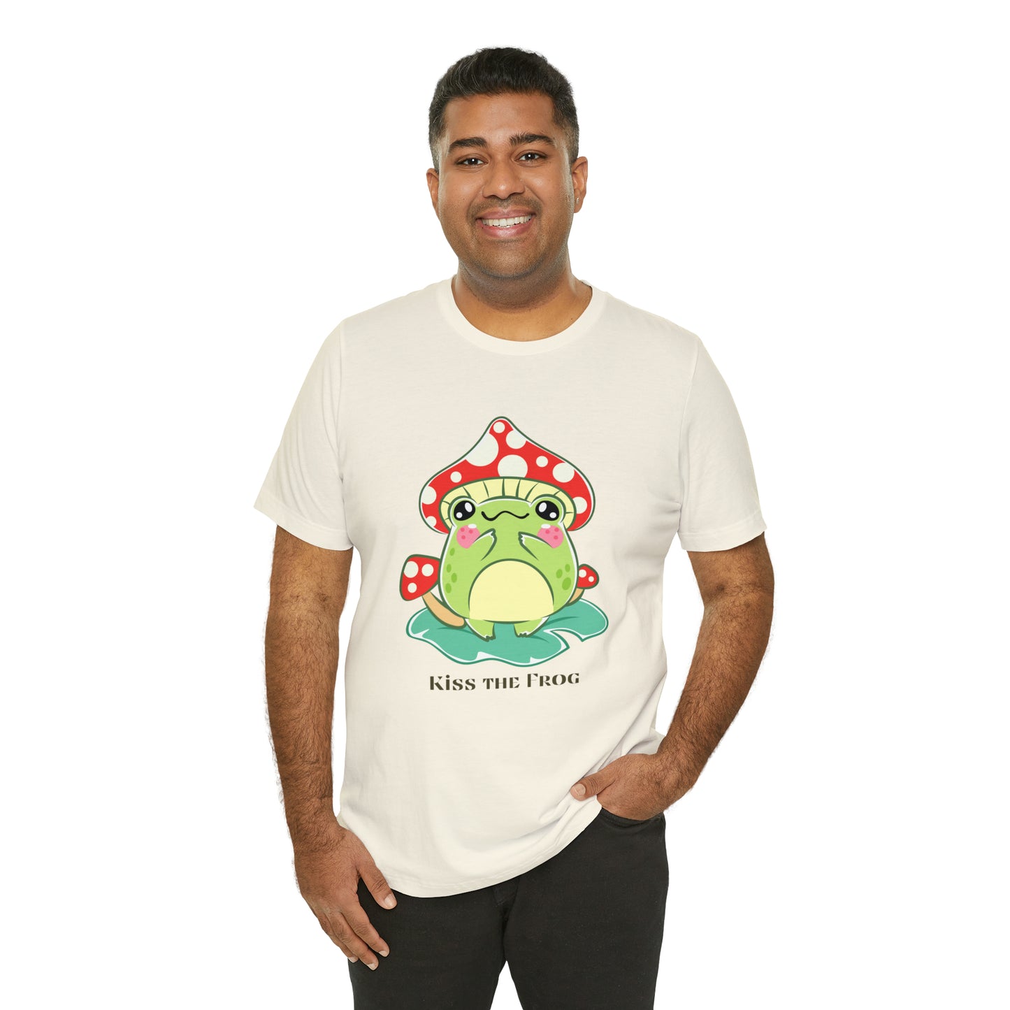 Kiss the frog kawaii cute Unisex Jersey Short Sleeve Tee