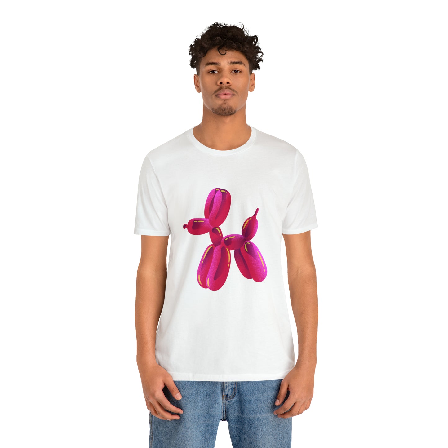 Dog balloon pink Unisex Jersey Short Sleeve Tee