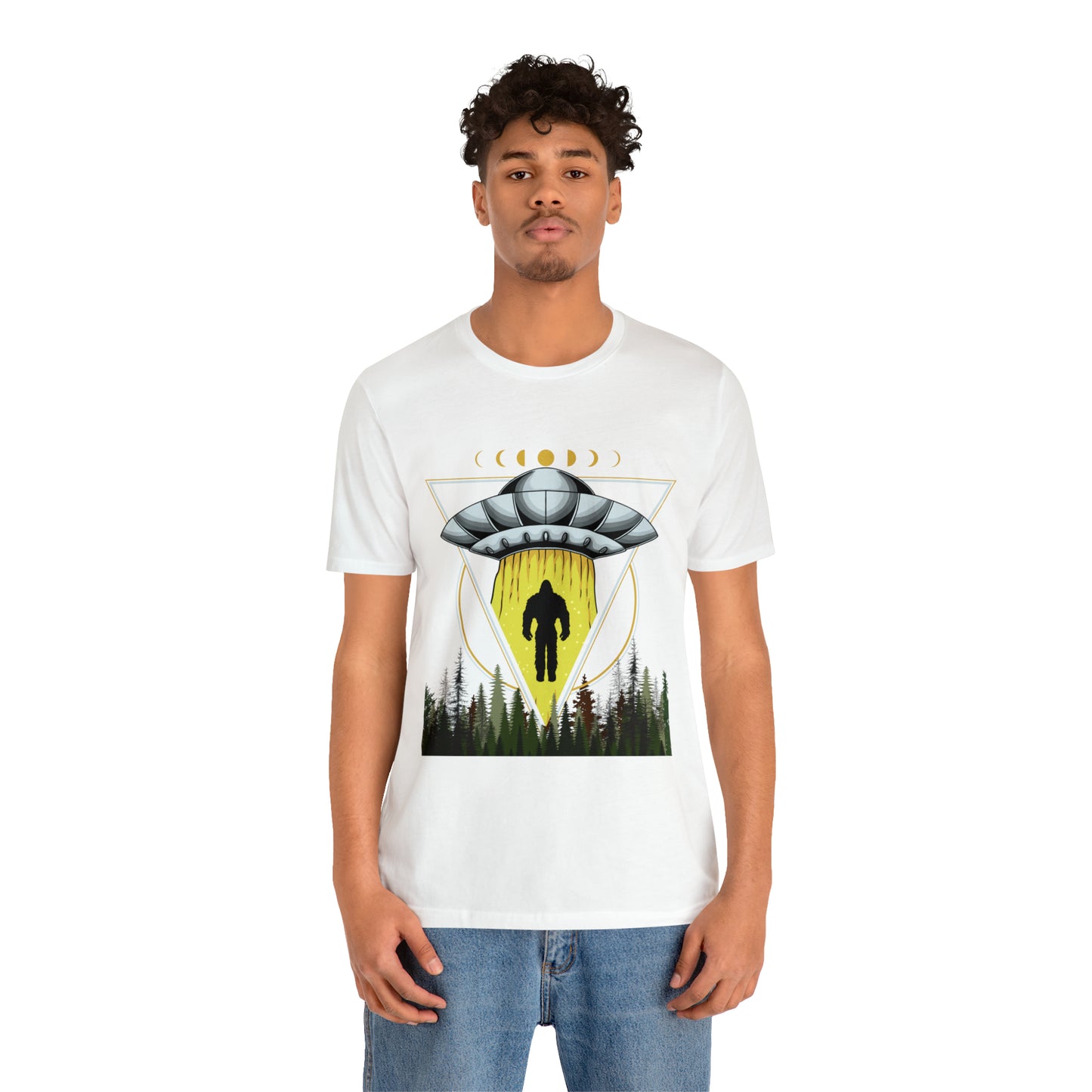 Bigfoot UFO Abduction Unisex Jersey Short Sleeve Tee