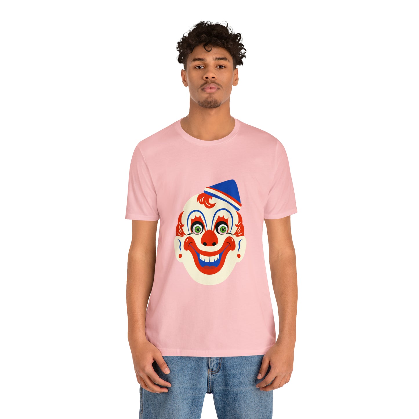 Halloween creepy clown mask Unisex Jersey Short Sleeve Tee