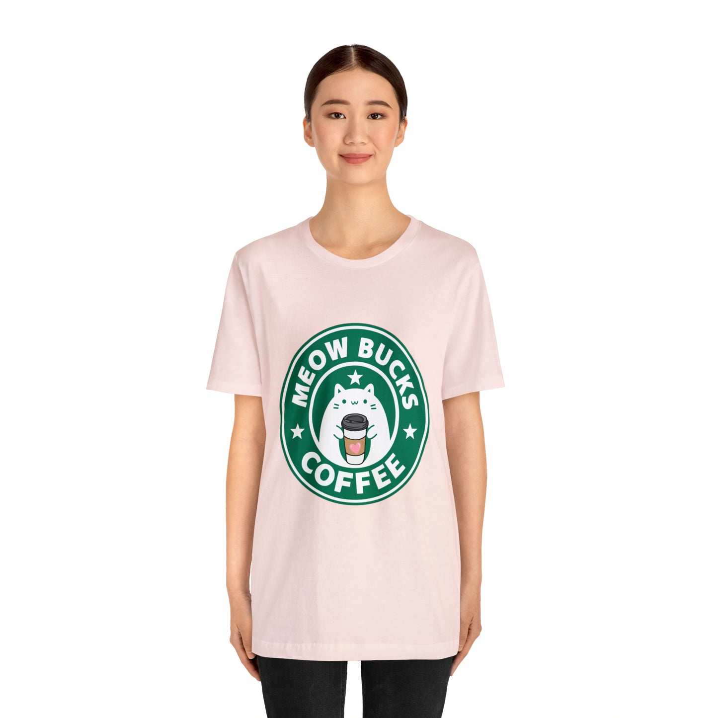 MeowBucks Coffee Unisex Jersey Short Sleeve Tee