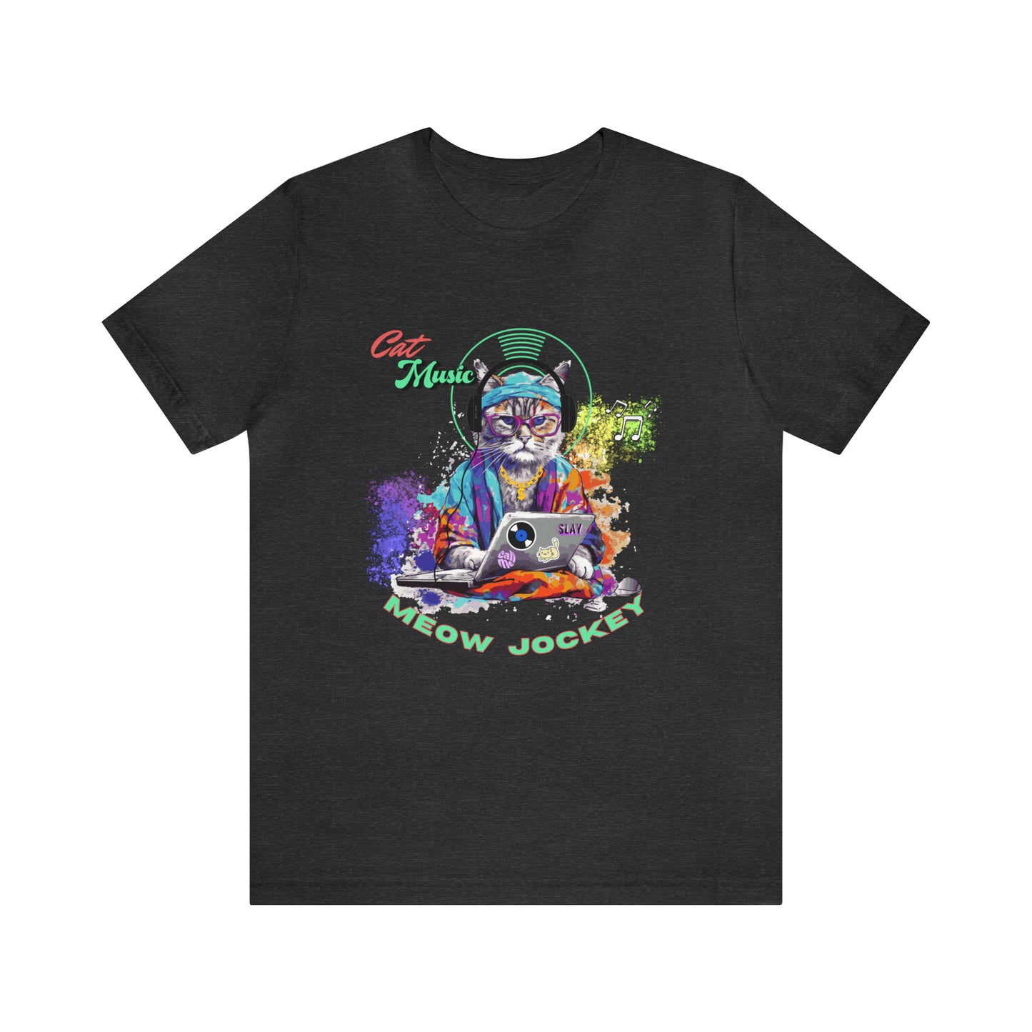 Cat DJ Unisex Jersey Short Sleeve Tee