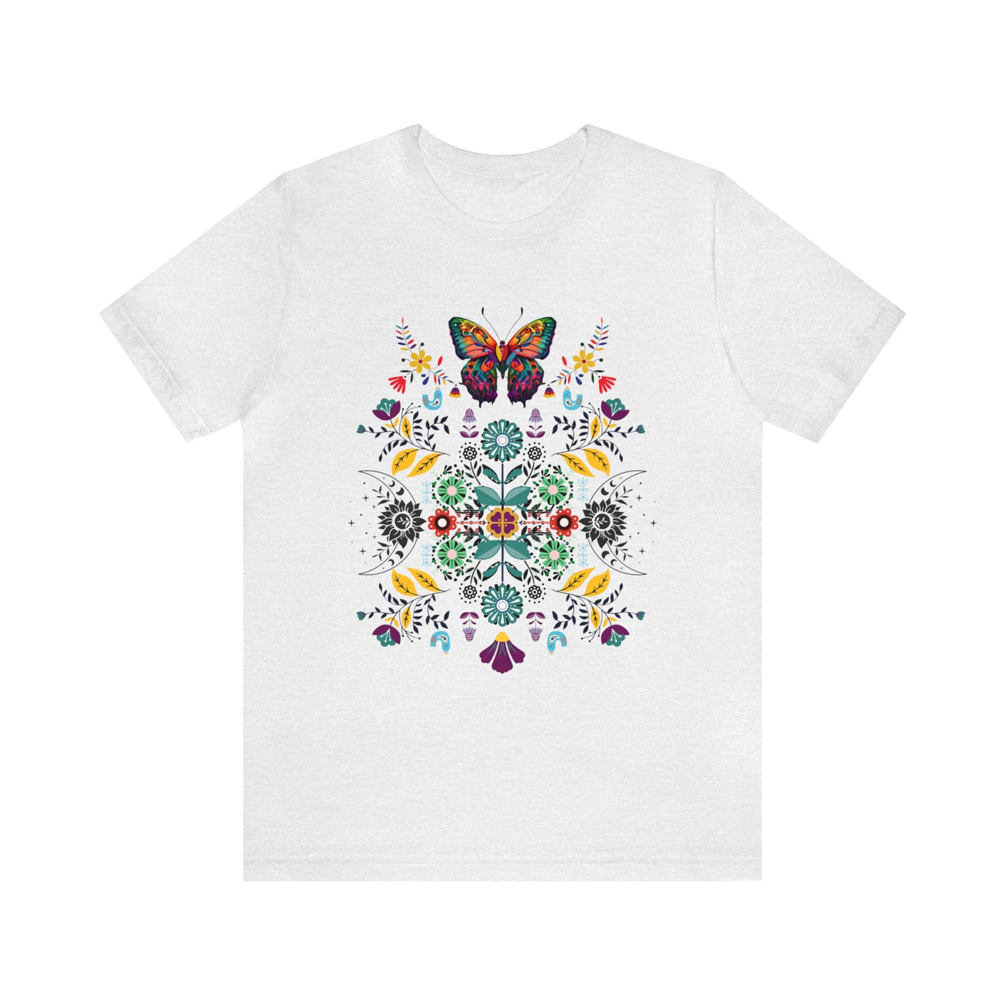 Celestial Folk art butterfly Unisex Jersey Short Sleeve Tee