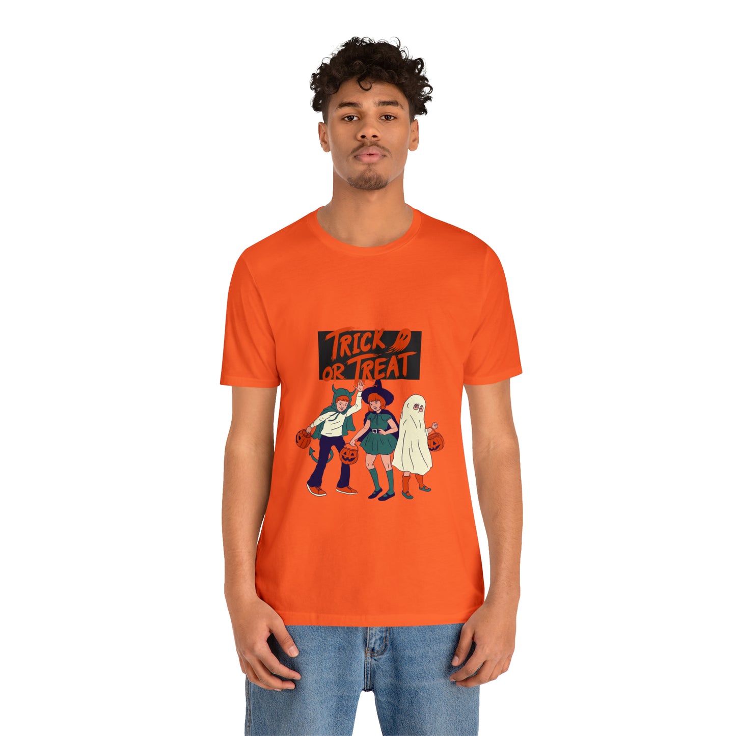 Halloween Trick or Treat Unisex Jersey Short Sleeve Tee