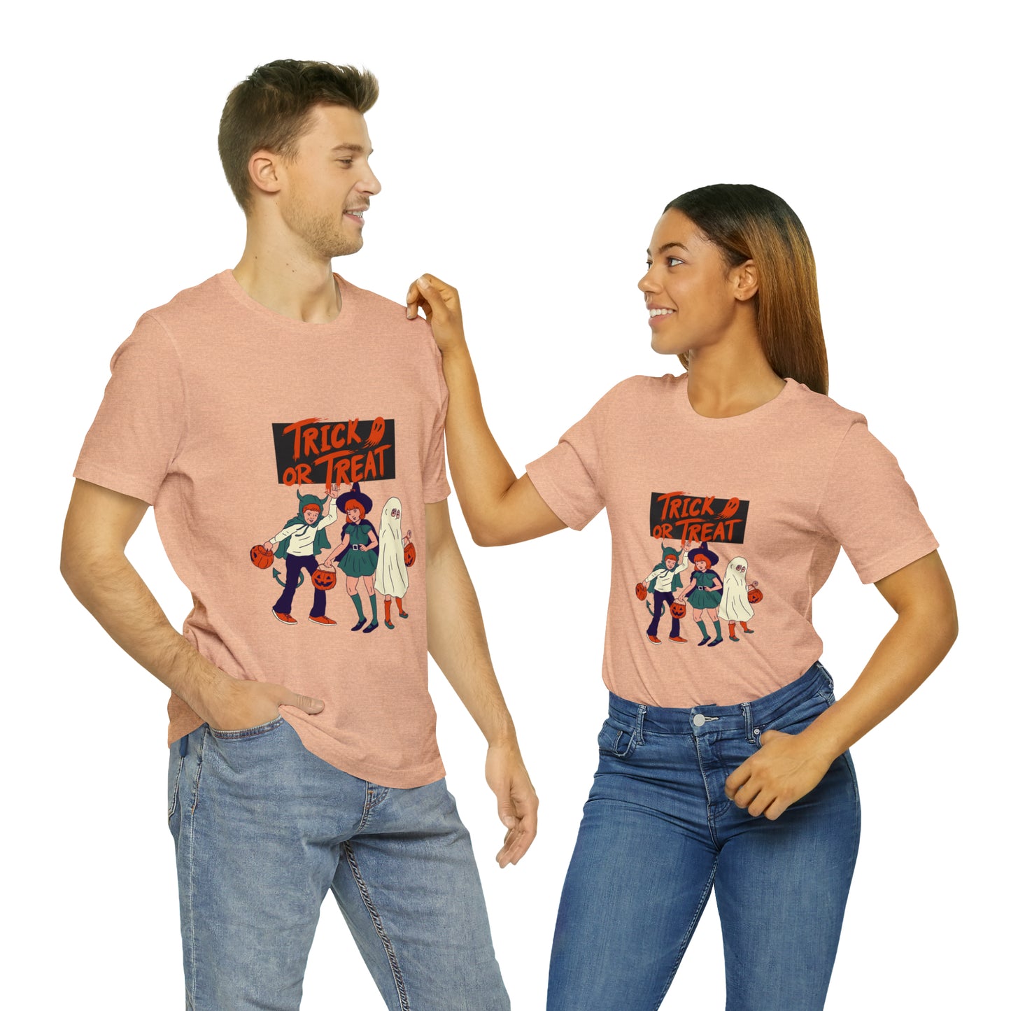 Halloween Trick or Treat Unisex Jersey Short Sleeve Tee