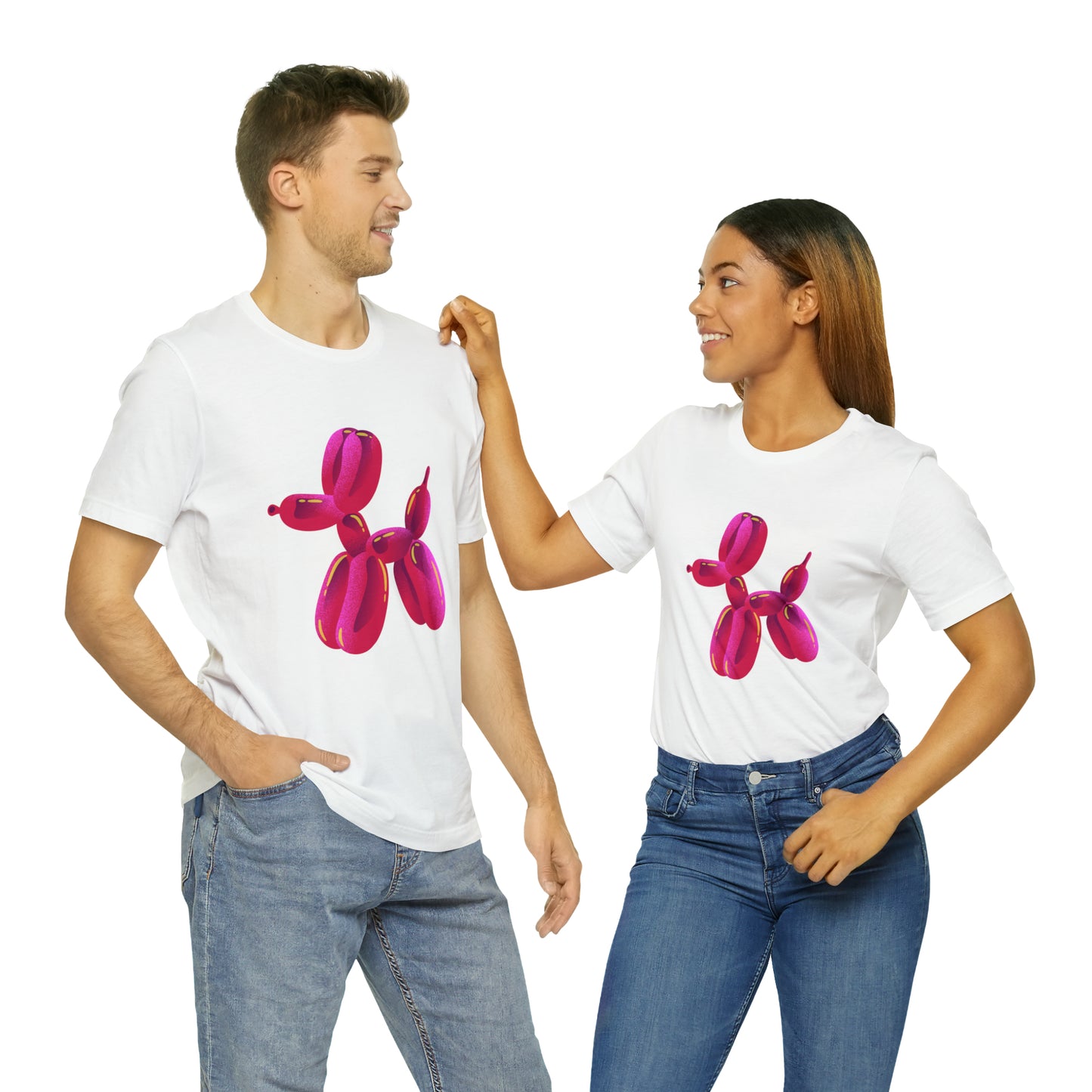 Dog balloon pink Unisex Jersey Short Sleeve Tee