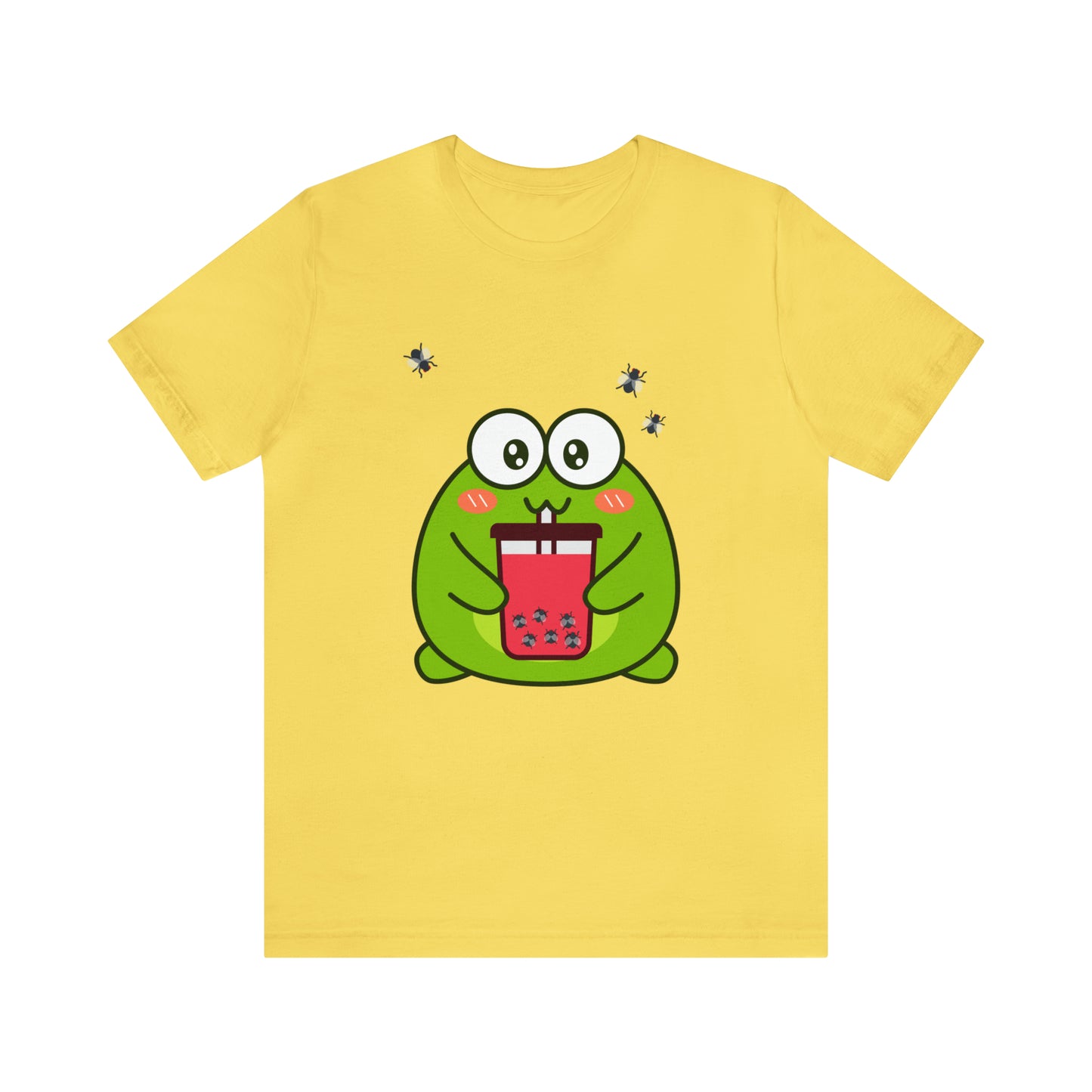 Frog loves boba tea Unisex Jersey Short Sleeve Tee