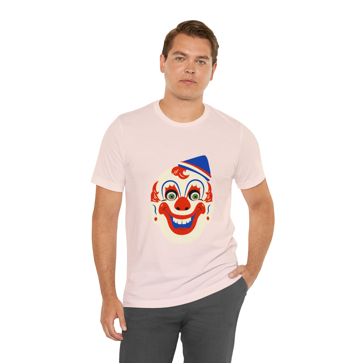 Halloween creepy clown mask Unisex Jersey Short Sleeve Tee