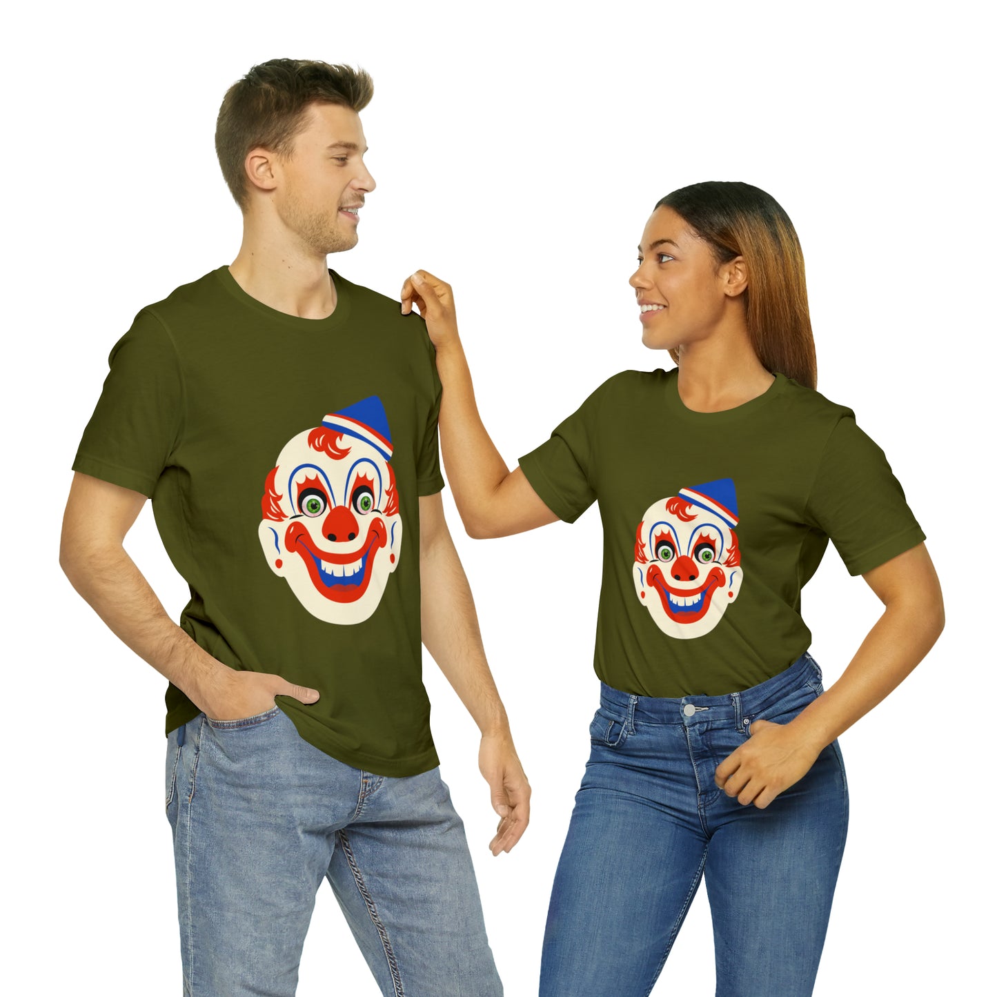 Halloween creepy clown mask Unisex Jersey Short Sleeve Tee