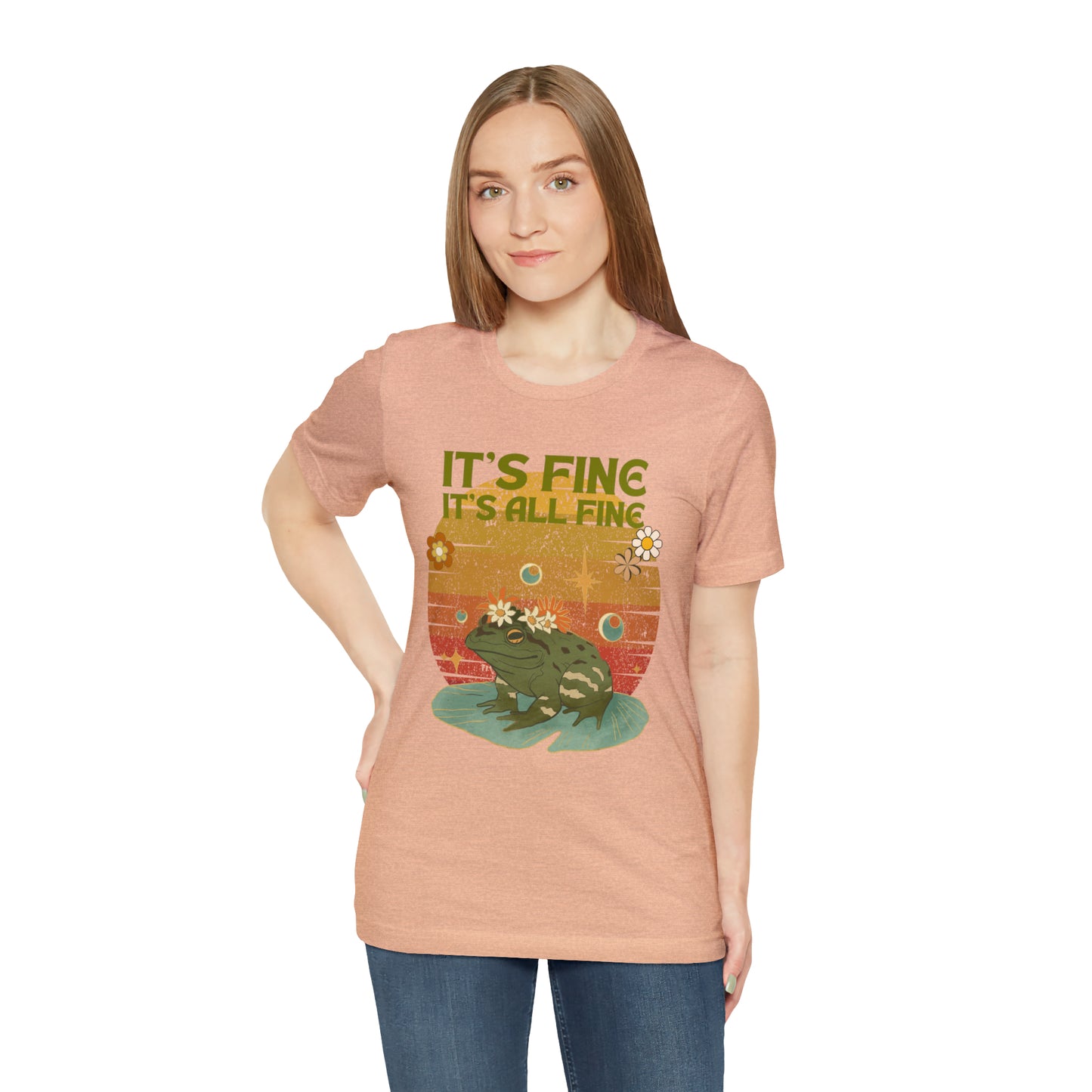 It's fine, it's all fine Cottage Frog Unisex Jersey Short Sleeve Tee