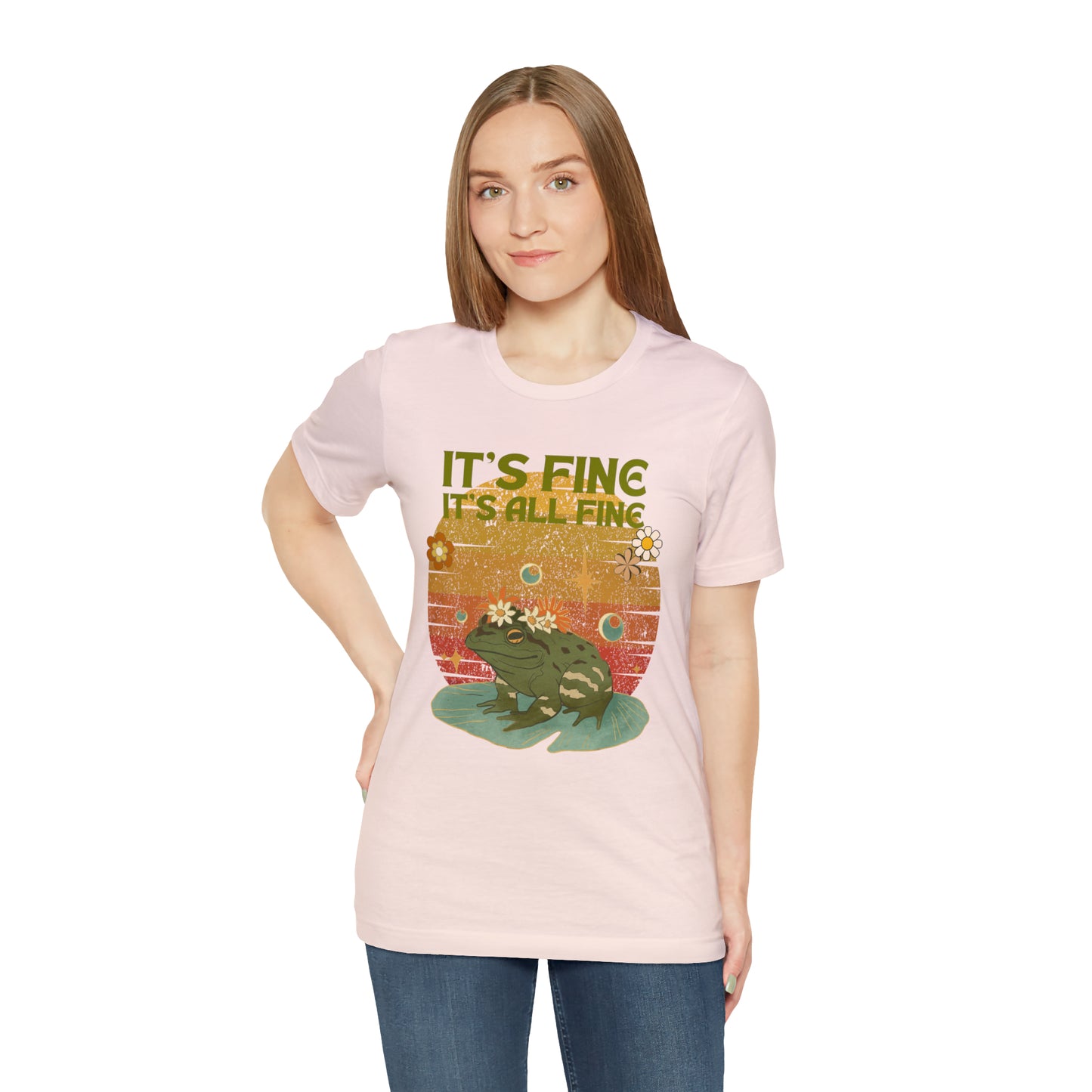 It's fine, it's all fine Cottage Frog Unisex Jersey Short Sleeve Tee