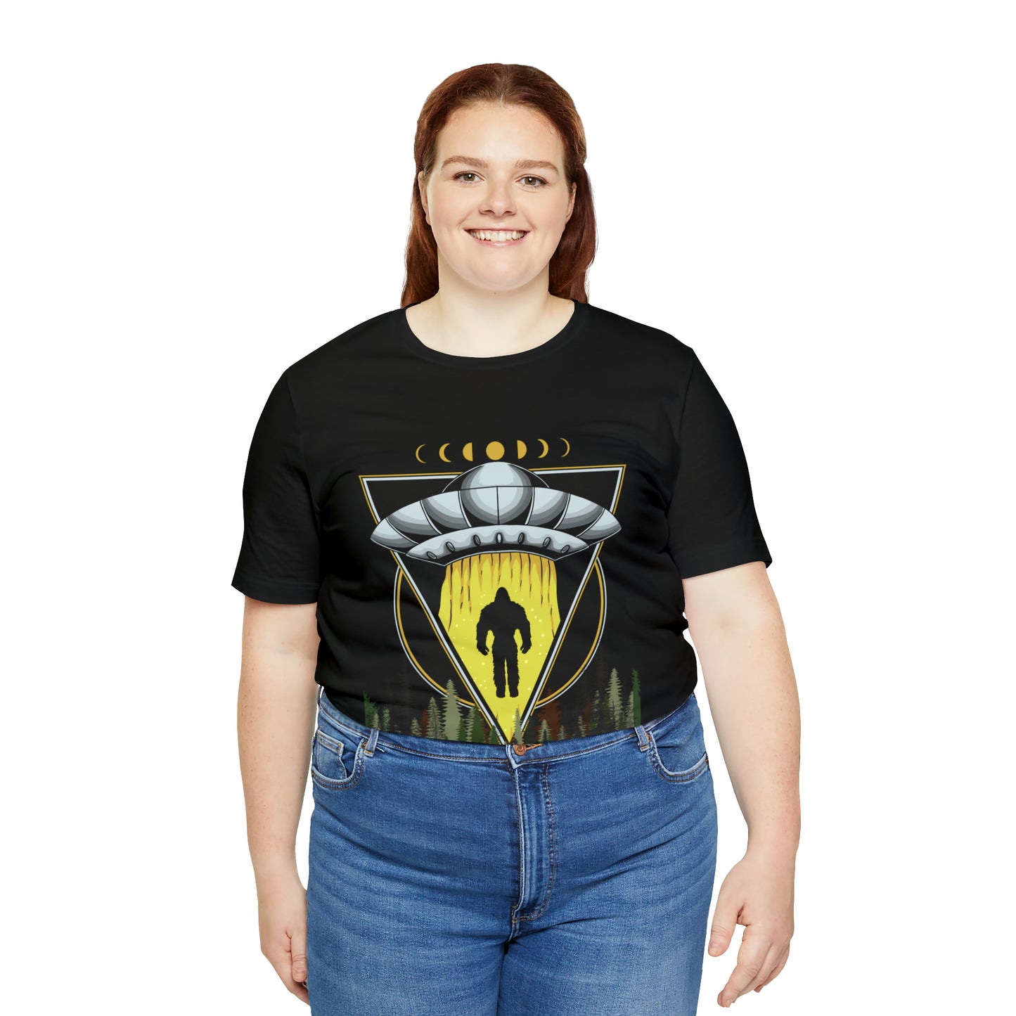 Bigfoot UFO Abduction Unisex Jersey Short Sleeve Tee