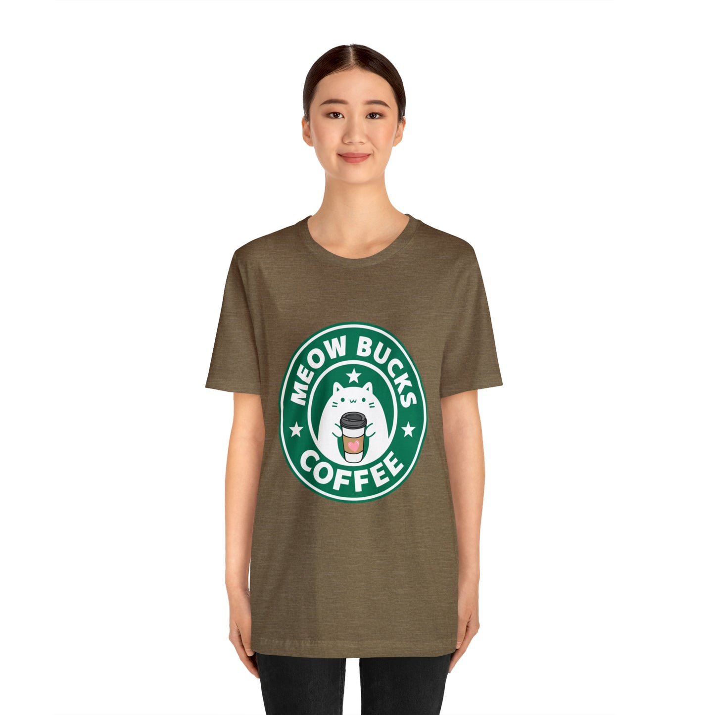 MeowBucks Coffee Unisex Jersey Short Sleeve Tee