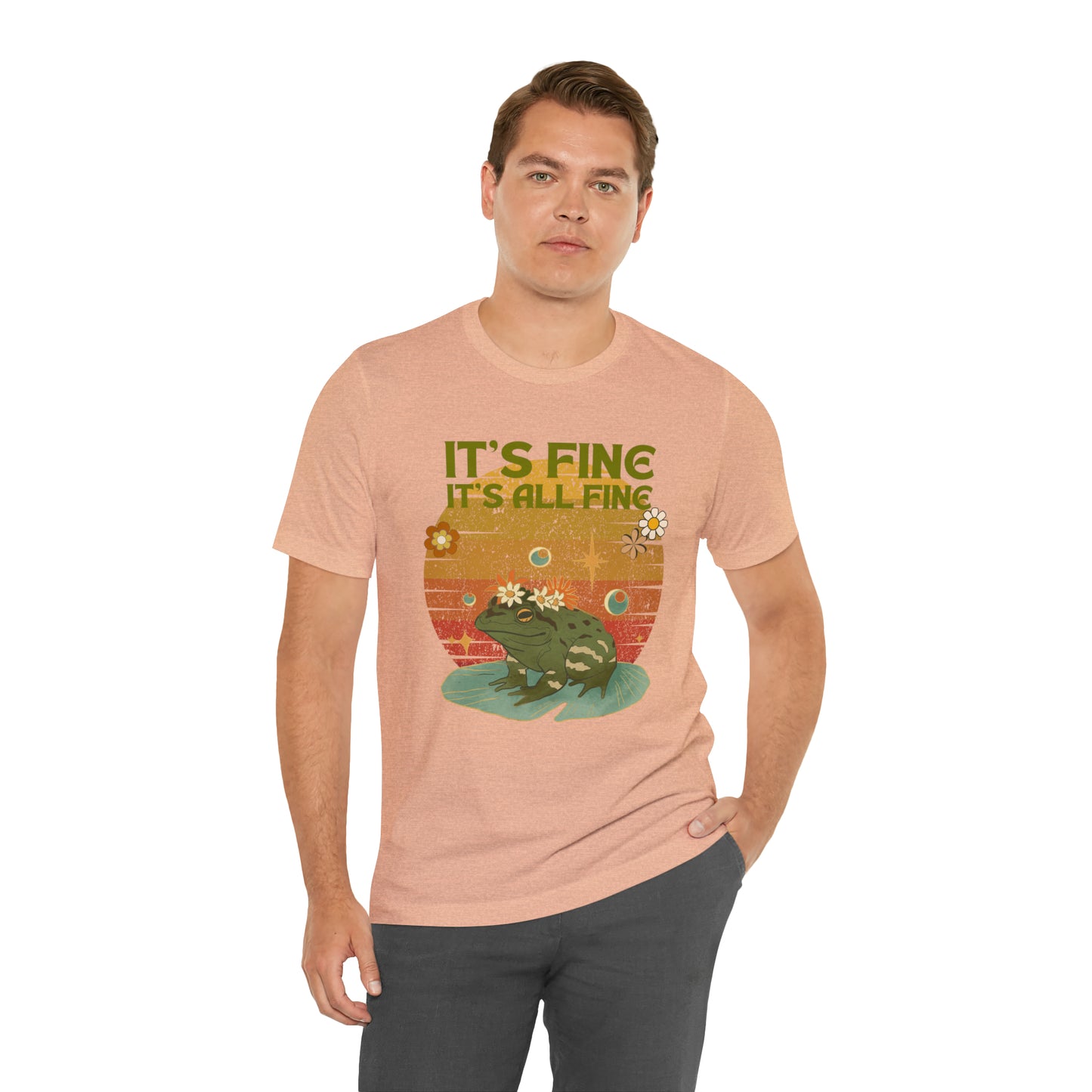 It's fine, it's all fine Cottage Frog Unisex Jersey Short Sleeve Tee