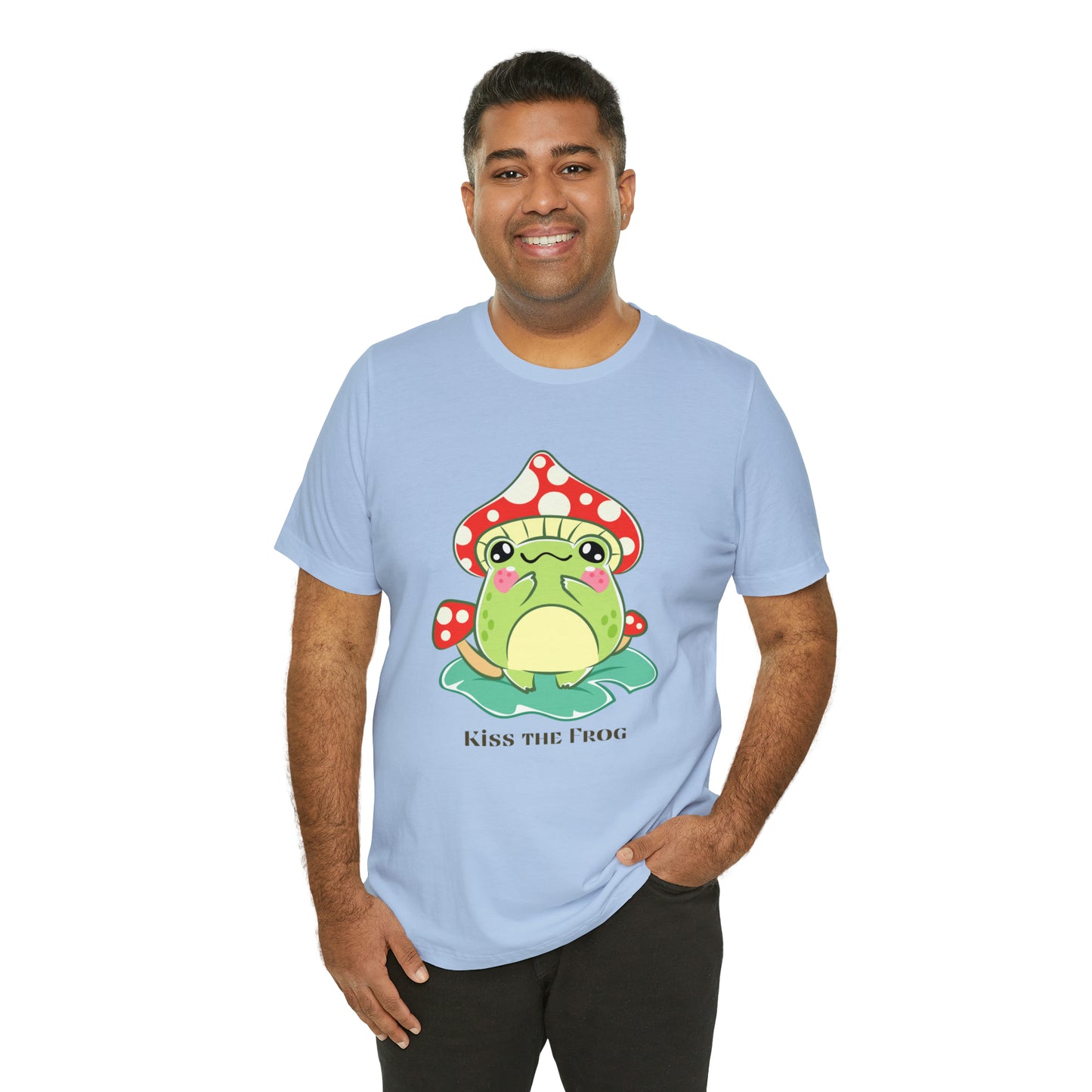 Kiss the frog kawaii cute Unisex Jersey Short Sleeve Tee